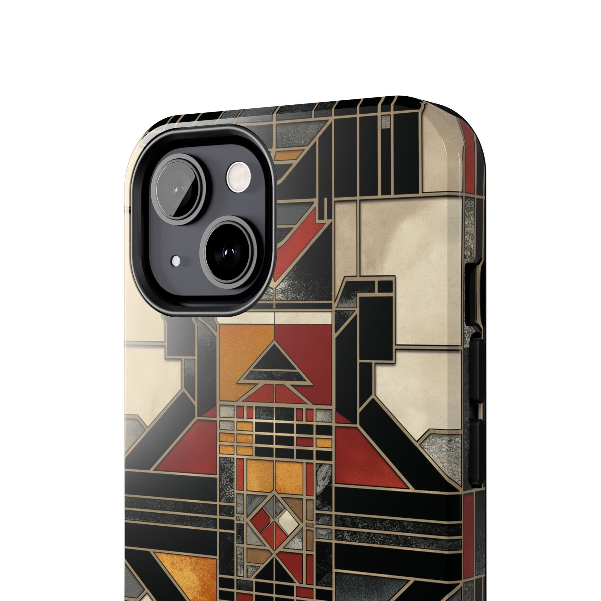 Frank Lloyd Wright Inspired Stained Glass Phone Case - Geometric Elegance for iPhone Models