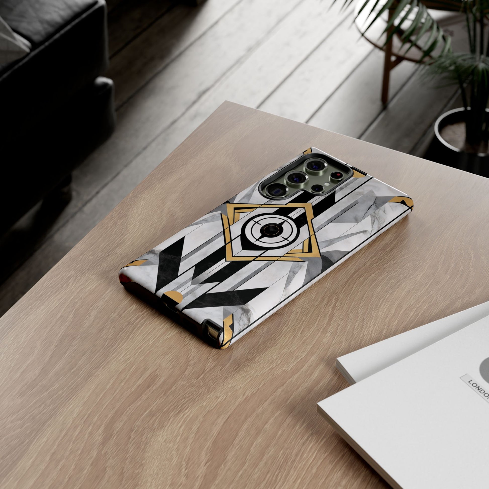 Frank Lloyd Wright Inspired White Phone Case Geometric Stained Glass Art Deco Great Gatsby 13 14 15 16 iPhone Pro Max Galaxy Pixel