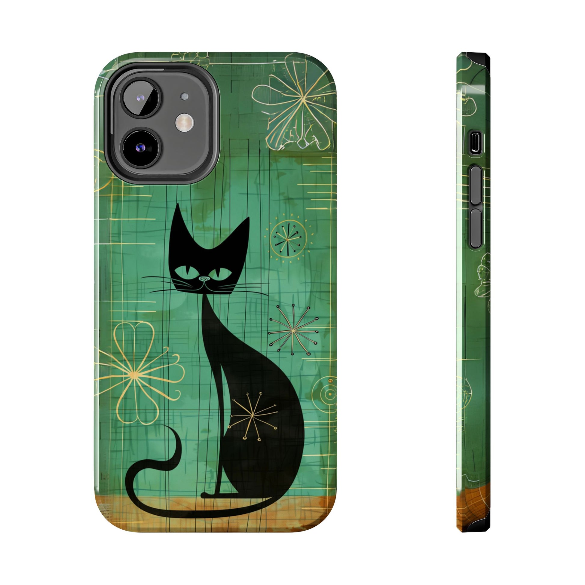 Mid-Century Modern Phone Case-Case, Mid Mod iPhone Case, Atomic Cats iPhone Case, Retro Chic Smartphone Cover, Unique Phone Case