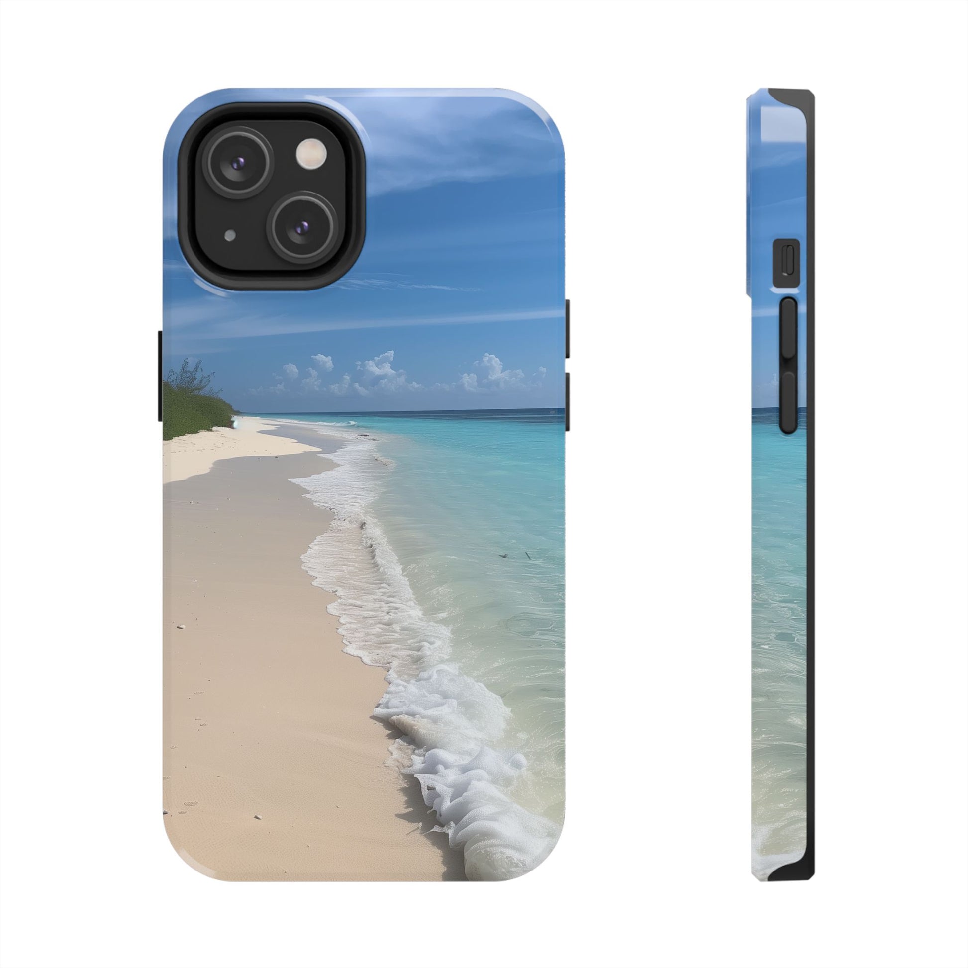 Ocean Beach Scene Phone Case White Sand Turquoise Water iPhone 13 14 15 16 Pro Max Plus Samsung Galaxy S23 Sunset Sunshine Oceanfront Cruise