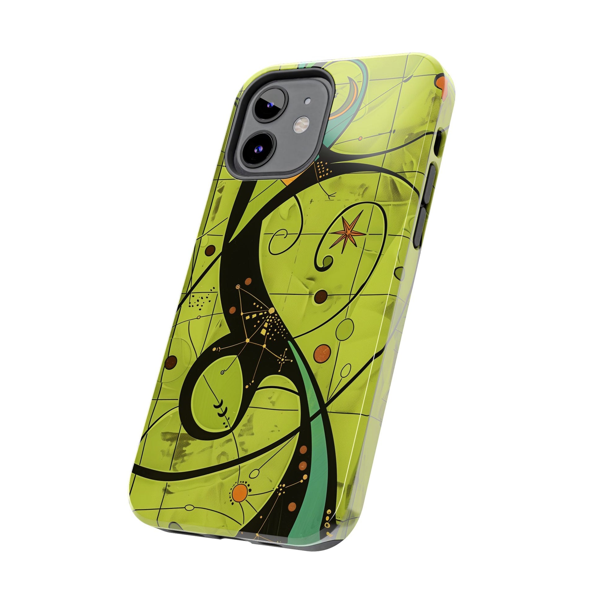 Mid Century Modern Star Design Phone Case, Earth Tone Colors, Retro Style Smartphone Cover, Vintage Phone Case, iPhone 14 Case, Apple iPhone