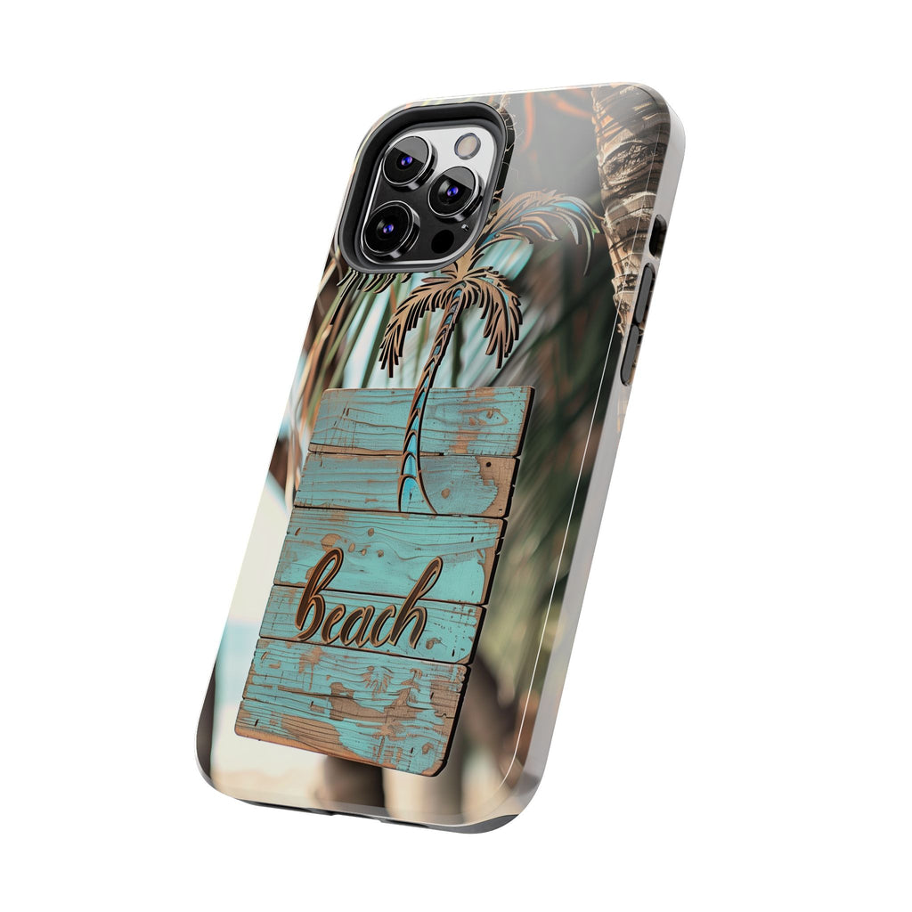Durable Phone Case with Palm Tree Charm