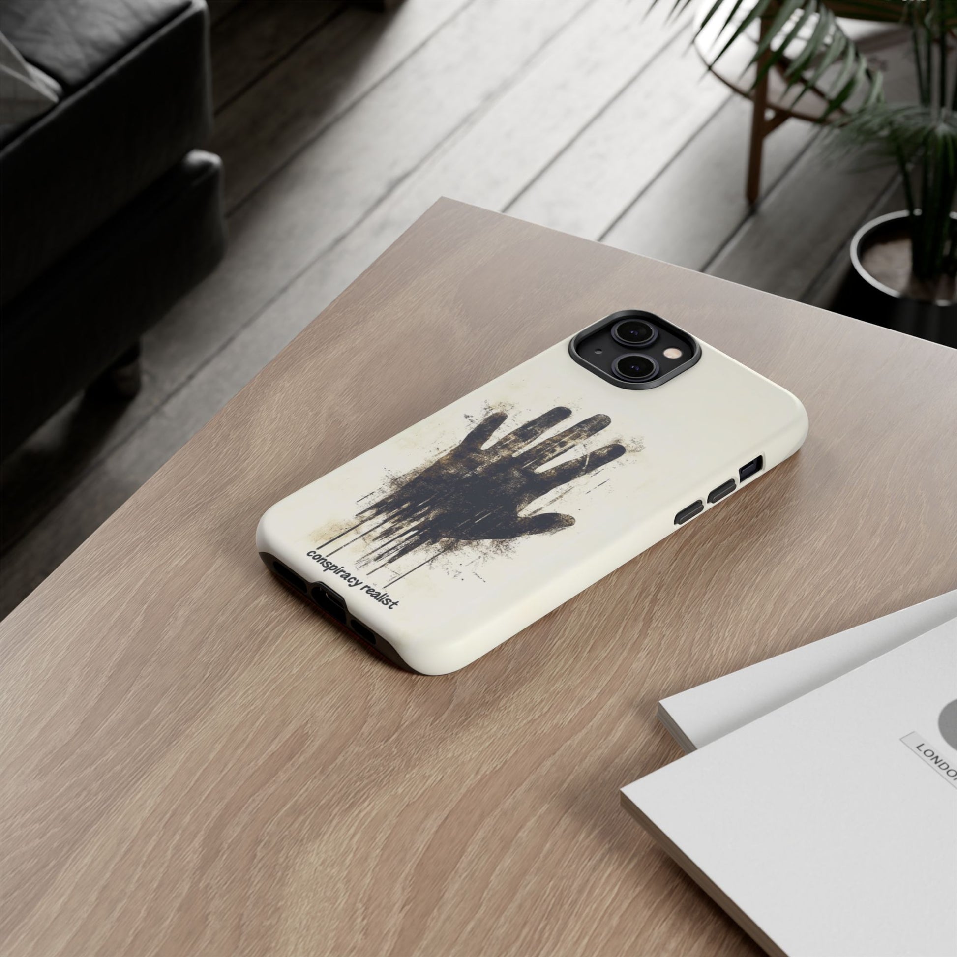 Conspiracy Realist Paranormal Mystery Design X-Files Inspired Ghostly Hand Conspiracy Theory Creepy iPhone 13 14 15 16 Pro Max Galaxy Pixel