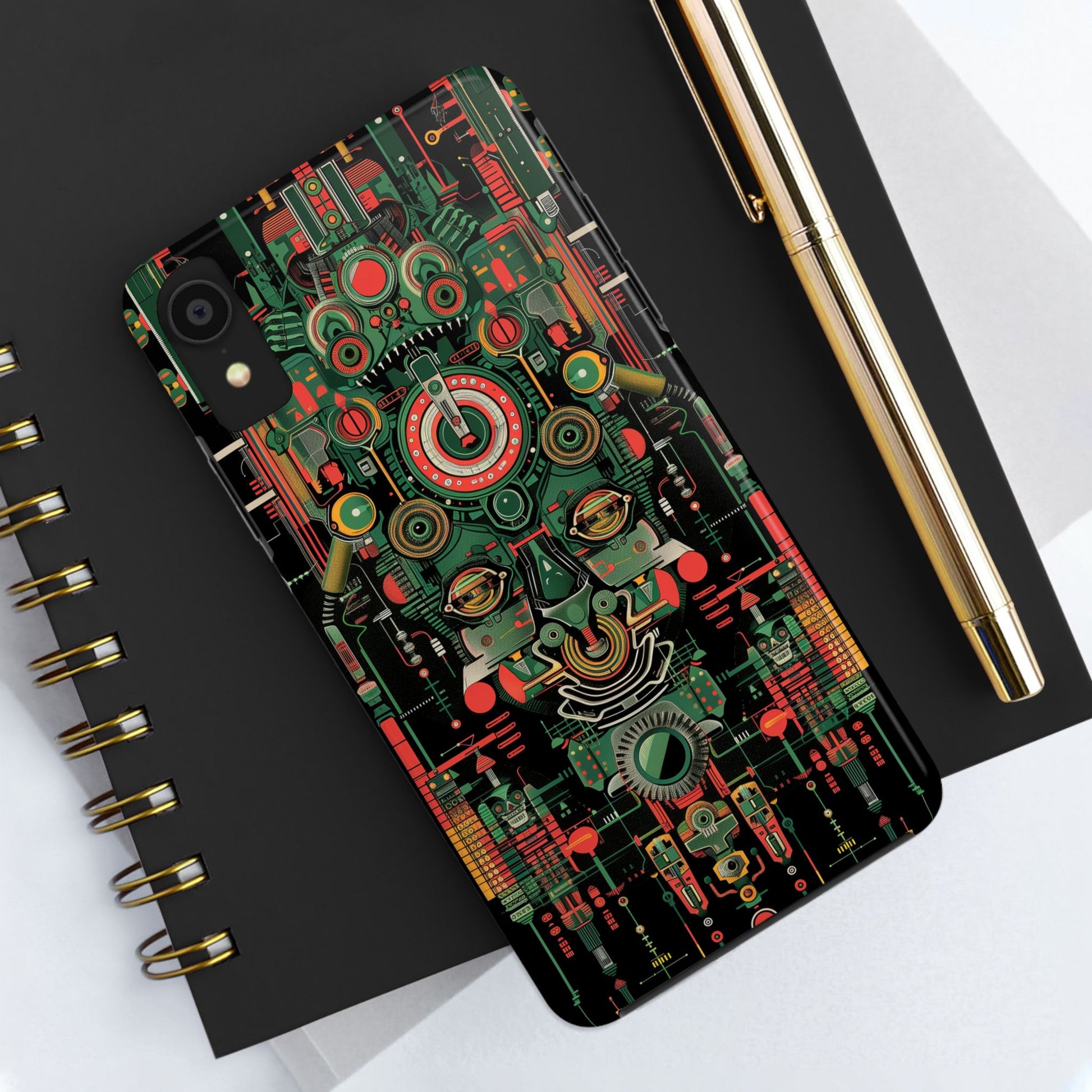 Art Deco Robot Head iPhone Case - Sci-Fi Inspired Cover - Futuristic Design - Unique Tech Accessory - Futurist Gift - Art Deco Robot