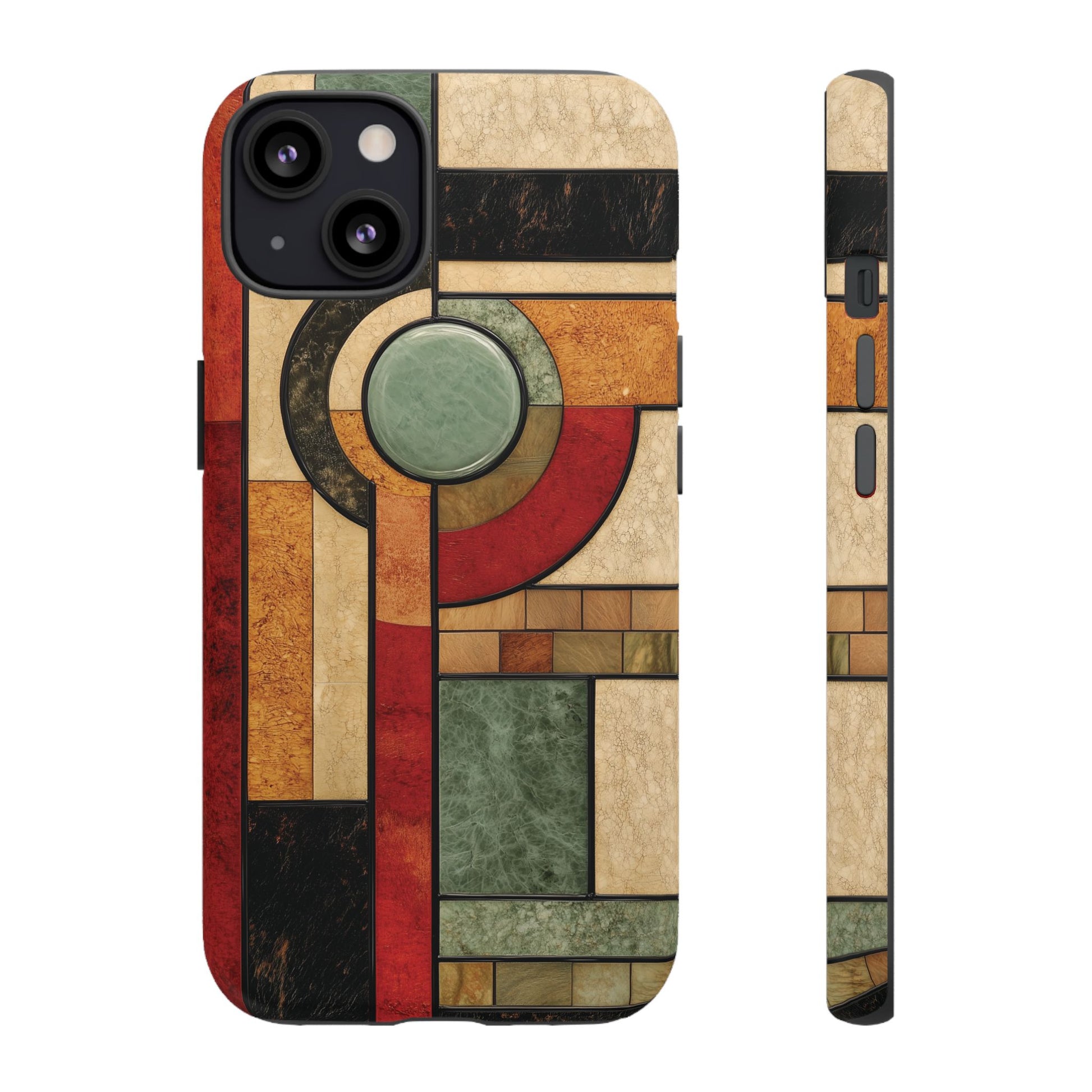 Stone Prairie Frank Lloyd Wright Usonian Phone Case Geometric Stained Glass Art Deco Marble Gold 13 14 15 16 iPhone Pro Max Galaxy Pixel