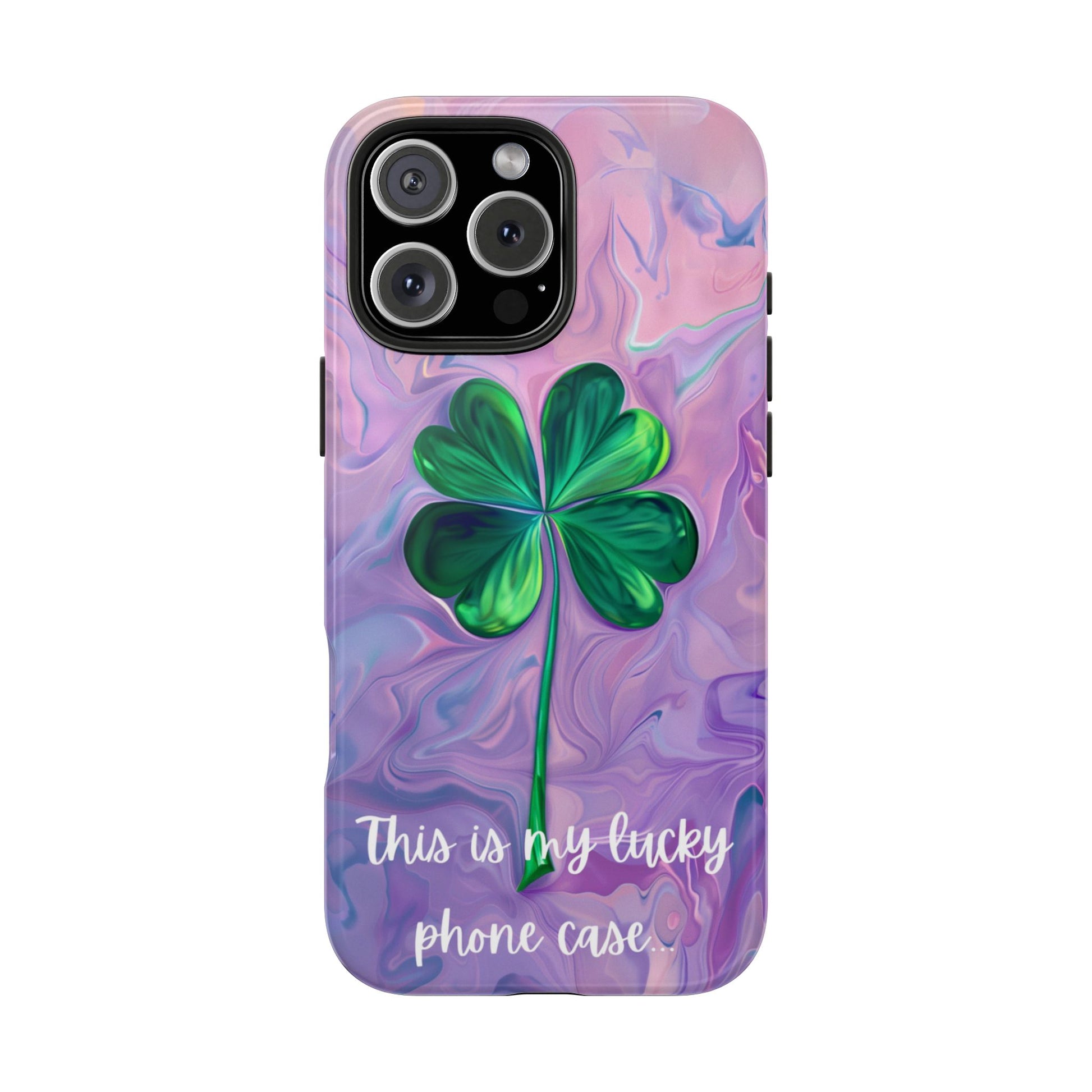 St Patrick's Day Lucky Phone Case Four Leaf Clover Durable Phone Case Good Luck Charm Protective iPhone 13 14 15 16 Pro Max Plus Galaxy