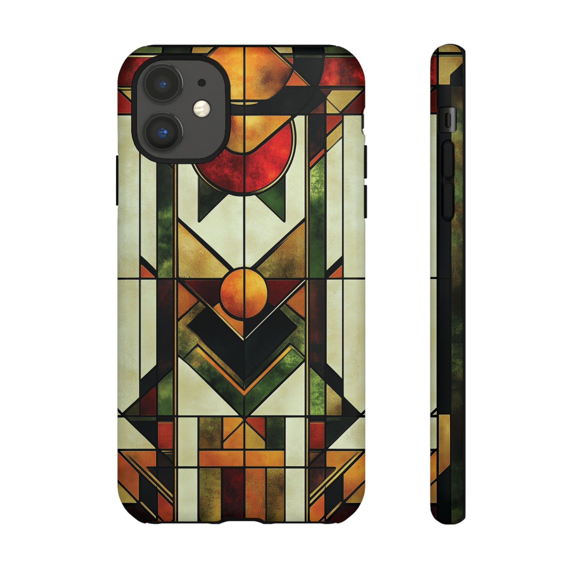 Art Deco Geometric Stained Glass Phone Case Design Lempicka Frank Lloyd Wright Prairie Style Stylish iphone 13 14 15 16 Pro Max Plus Galaxy