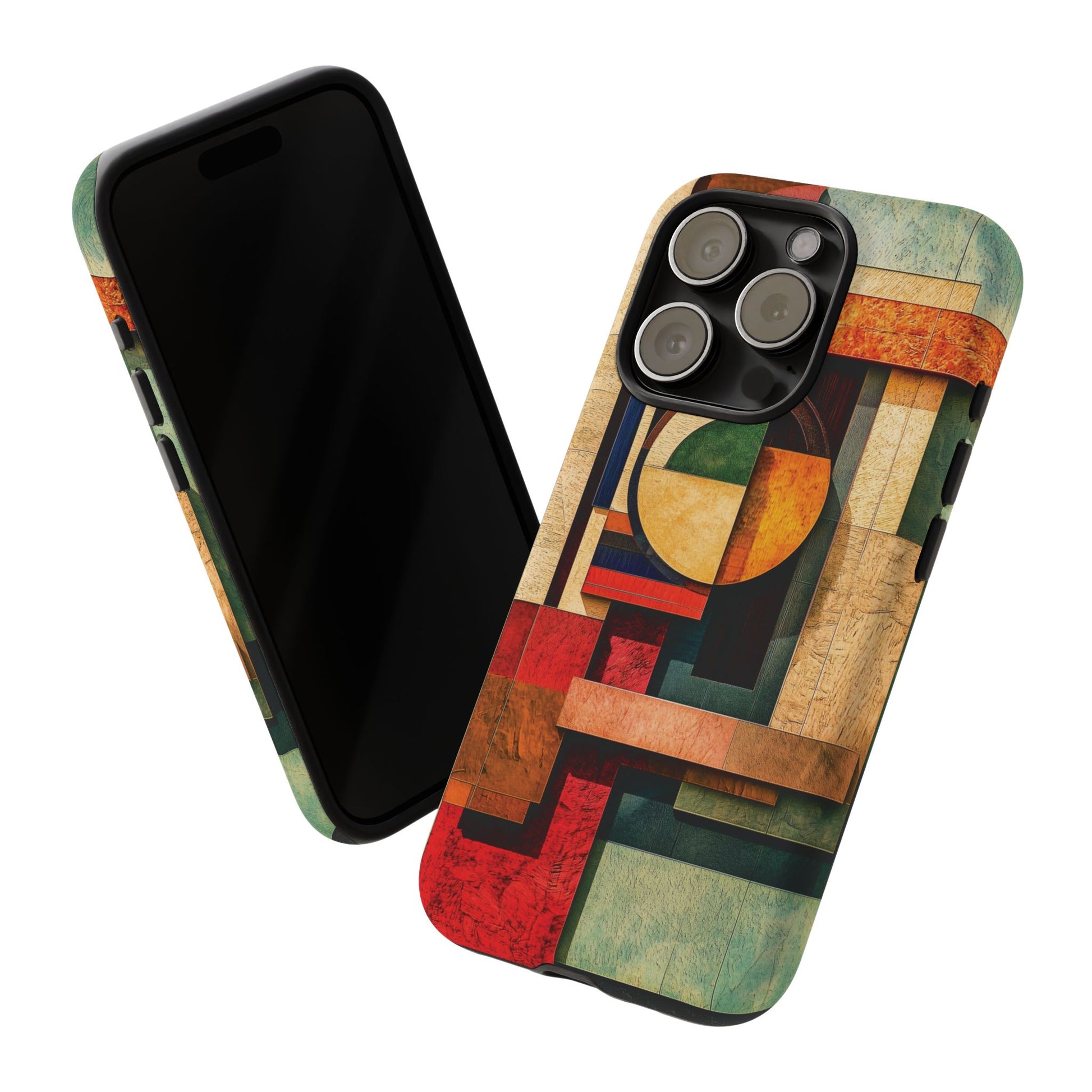 Tan Prairie Style Frank Lloyd Wright Usonian Phone Case Geometric Stained Glass Art Deco Marble Gold 13 14 15 16 iPhone Pro Max Galaxy Pixel