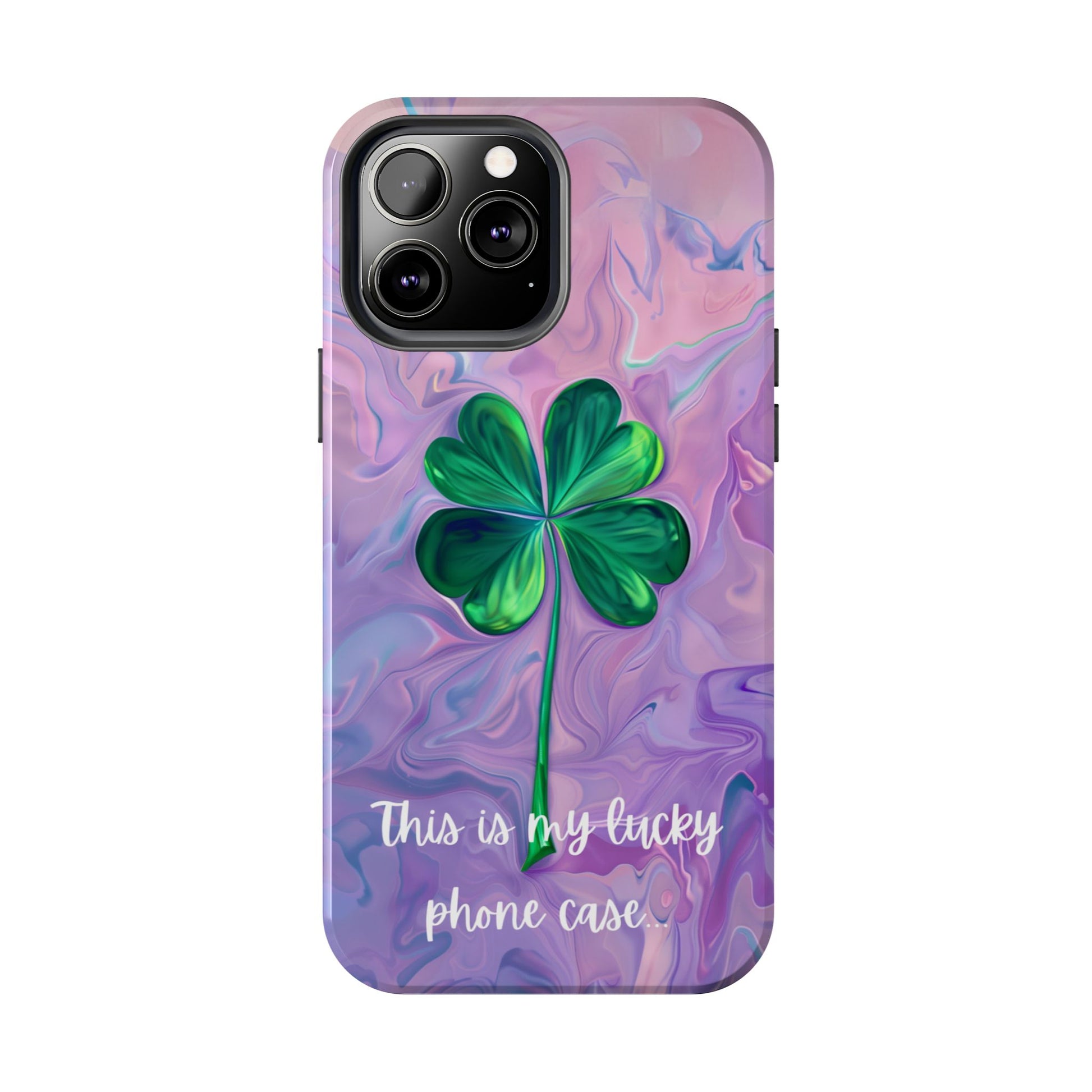 St Patrick's Day Lucky Phone Case Four Leaf Clover Durable Phone Case Good Luck Charm Protective iPhone 13 14 15 16 Pro Max Plus Galaxy