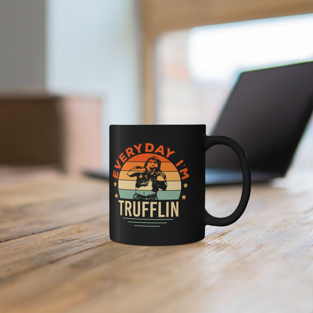 The Goonies Truffle Shuffle Black Coffee Mug