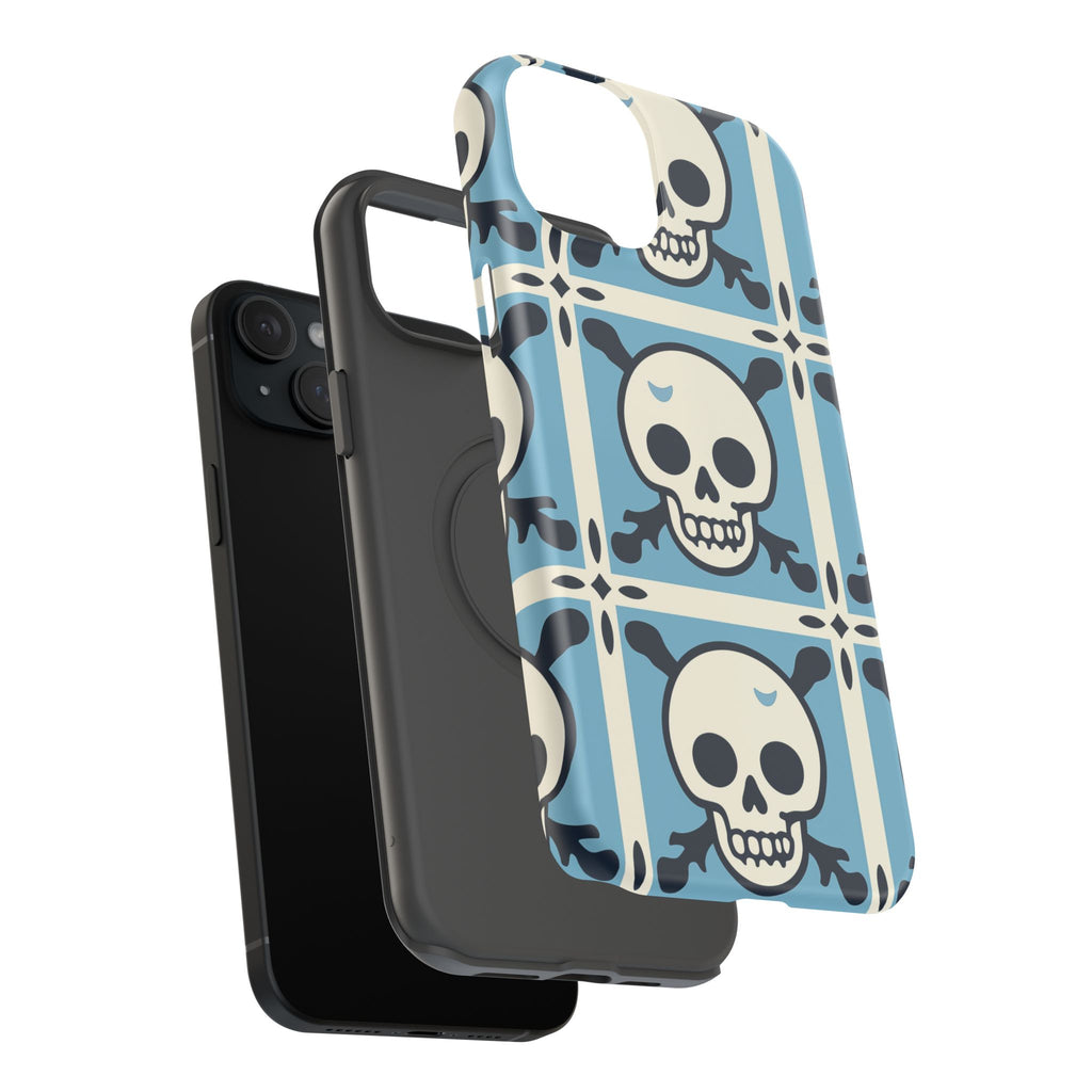 Cute Skull Phone Case Sugar Skull Ghingham Impact-Resistant Cover Goth Skull, Halloween Gift iphone 13 14 15 16 Pro Max