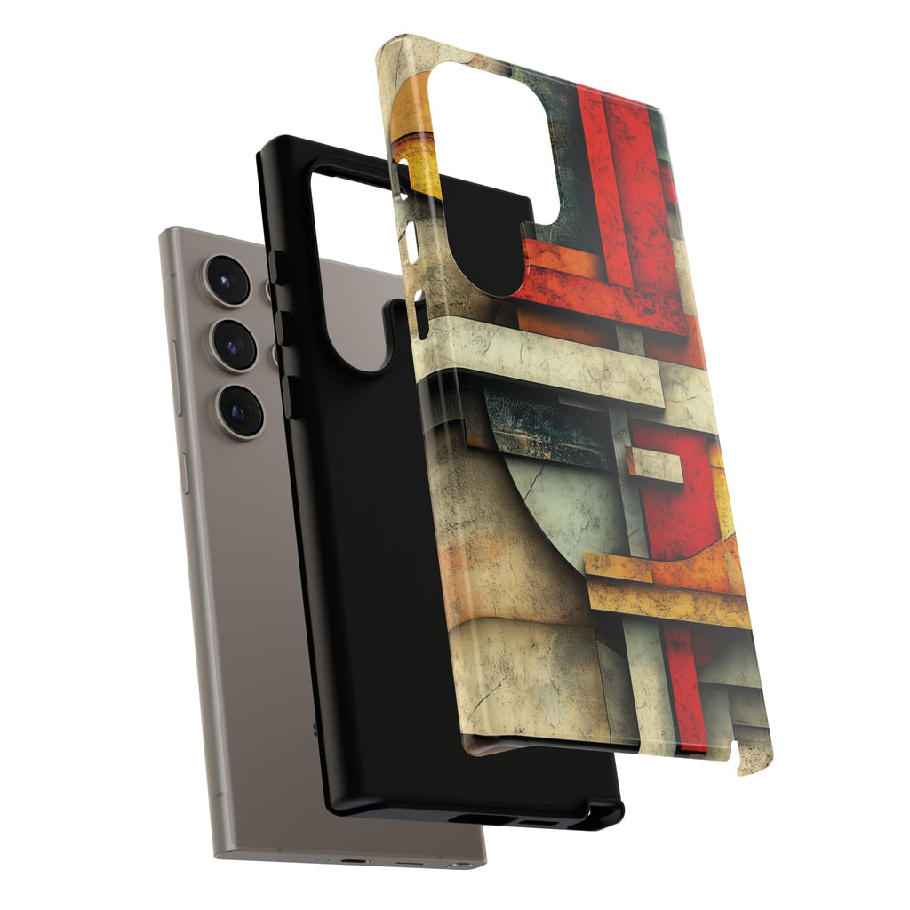 Red Prairie Style Frank Lloyd Wright Usonian Phone Case Geometric Stained Glass Art Deco Marble Gold 13 14 15 16 iPhone Pro Max Galaxy Pixel