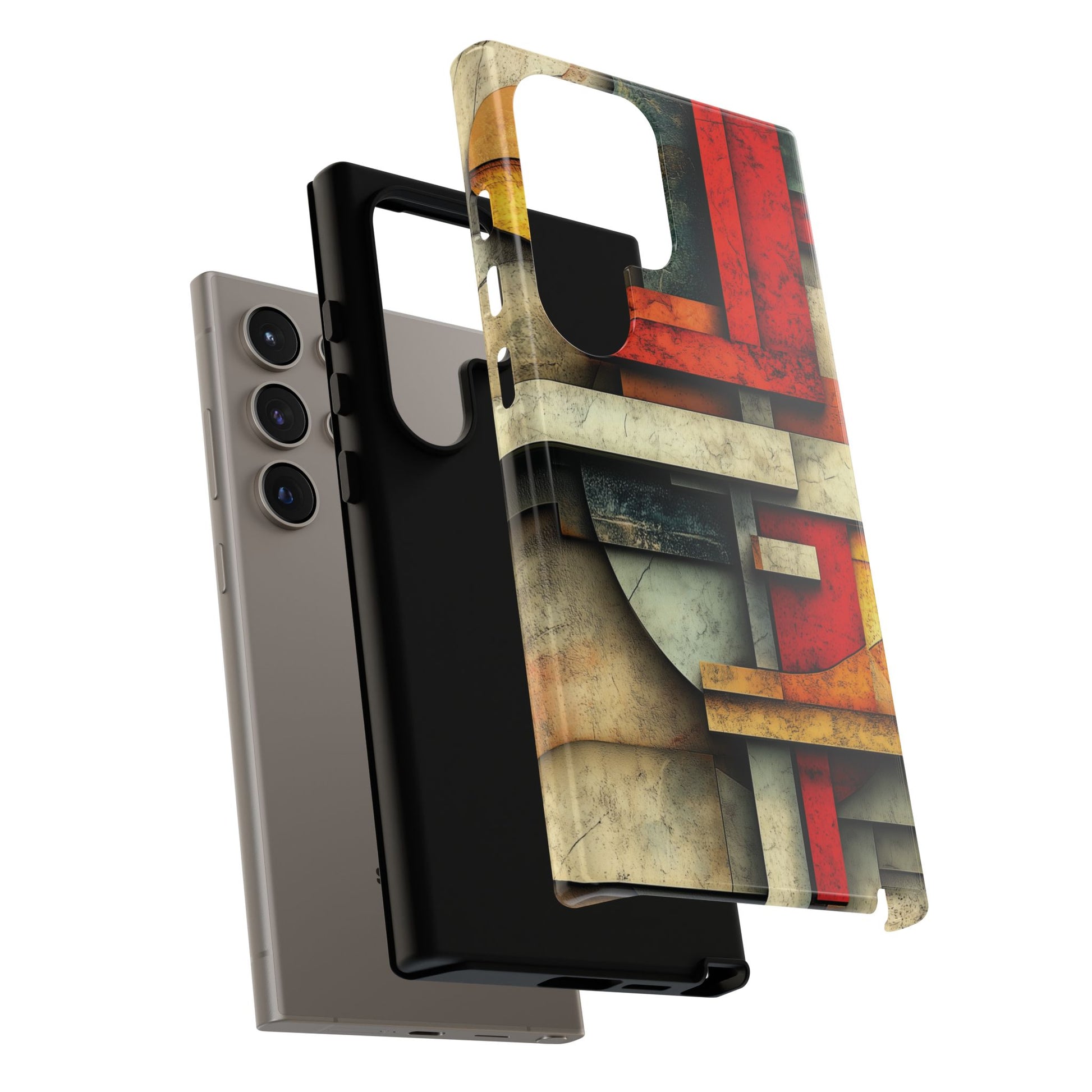Red Prairie Style Frank Lloyd Wright Usonian Phone Case Geometric Stained Glass Art Deco Marble Gold 13 14 15 16 iPhone Pro Max Galaxy Pixel