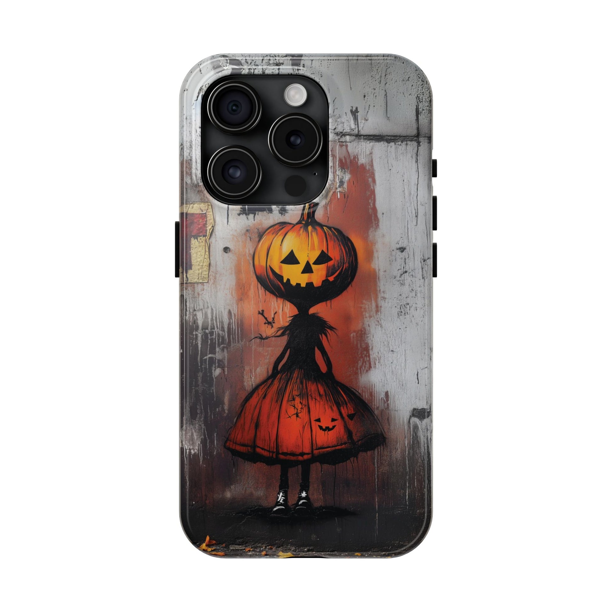 Halloween Pumpkin Wednesday Fall Artistic Gothic Dark Academia Street Art Urban Graffiti Phone Case Street iPhone 15 Pro Max Samsung Galaxy