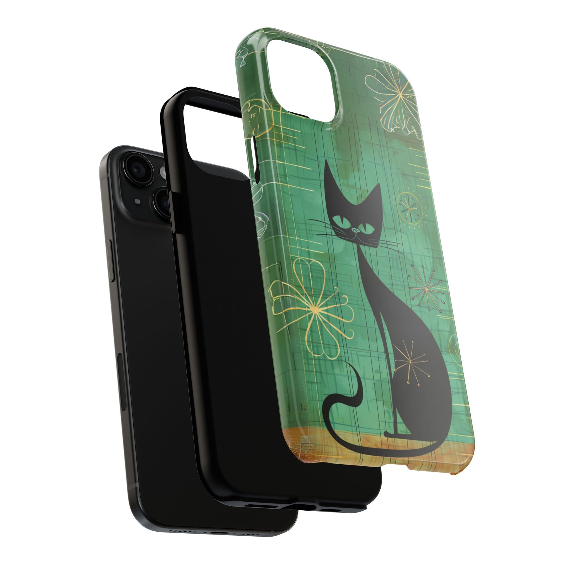 Mid-Century Modern Phone Case-Case, Mid Mod iPhone Case, Atomic Cats iPhone Case, Retro Chic Smartphone Cover, Unique Phone Case
