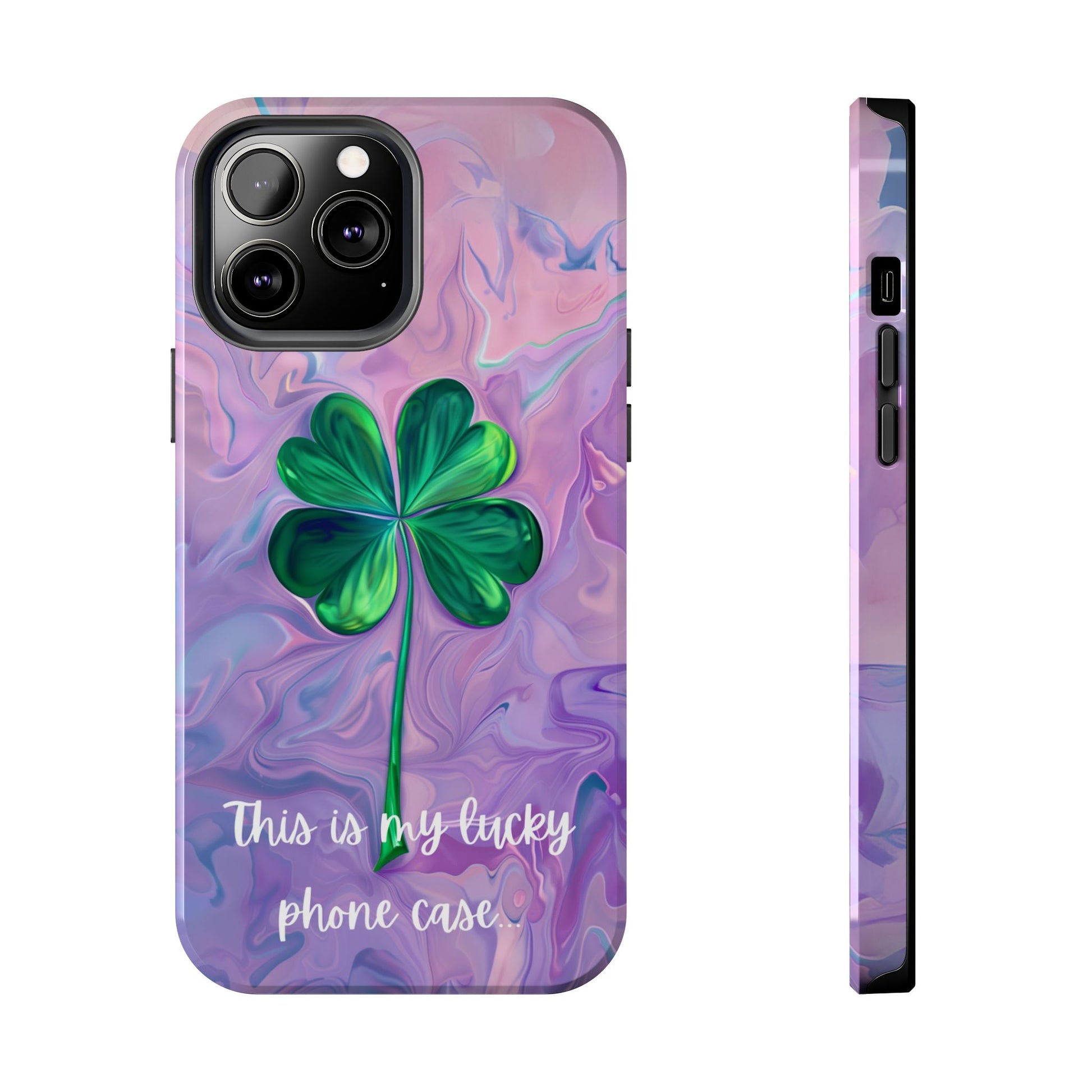 St Patrick's Day Lucky Phone Case Four Leaf Clover Durable Phone Case Good Luck Charm Protective iPhone 13 14 15 16 Pro Max Plus Galaxy