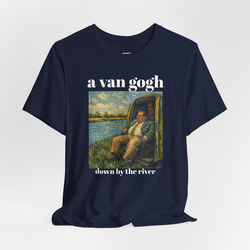 Tshirt Van Gogh Down by the River Van Gogh Style Print Sitting by a River Graphic Tee Tshirt Matte Foley Wall Decor ShirtFine Wall Art