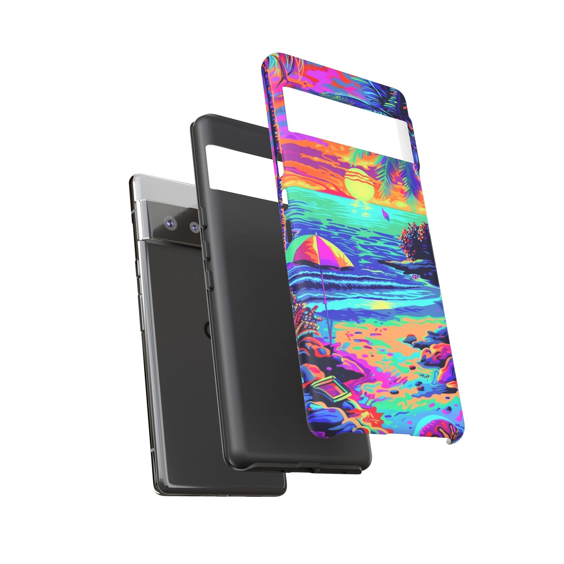Beach Bliss: Durable Android Phone Case with Lisa Frank Style