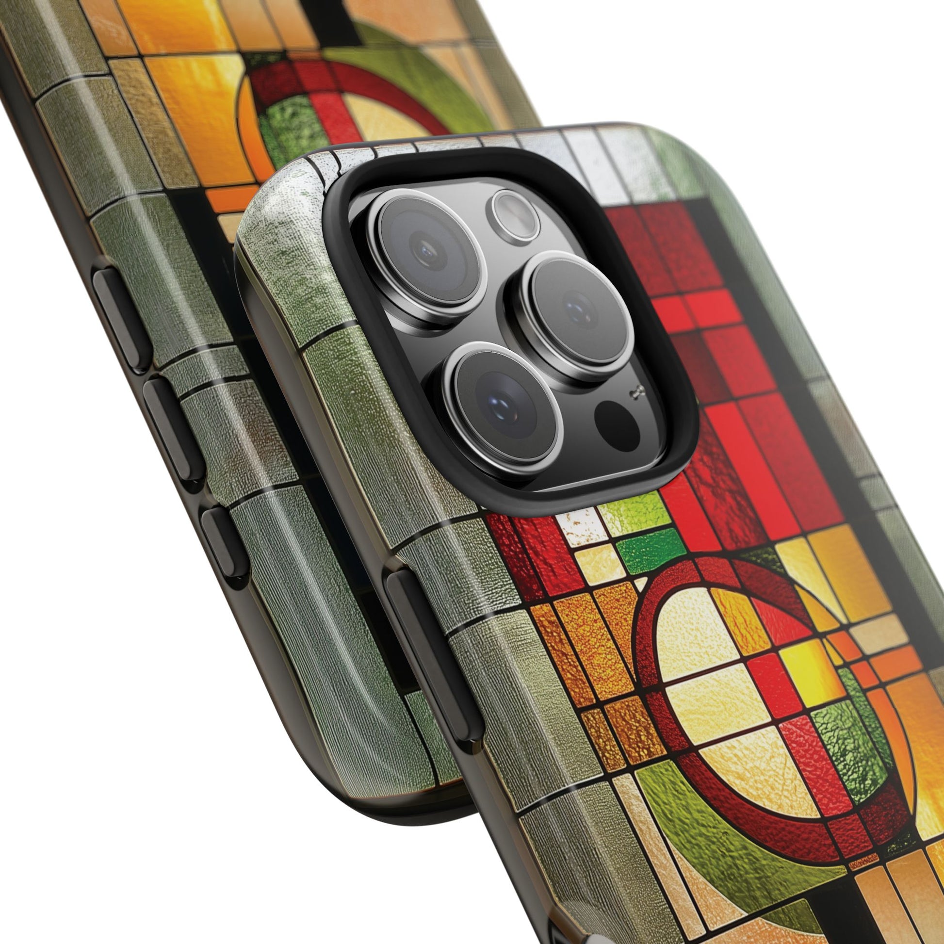 Realistic Stained Glass Phone Case Artistic iPhone Case Architectural Design, Art Deco iphone Case, iPhone 15 Pro Max Samsung Galaxy S23