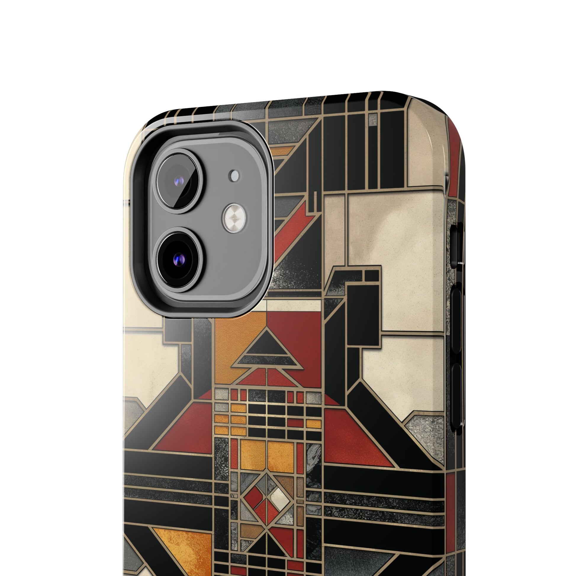 Frank Lloyd Wright Inspired Stained Glass Phone Case - Geometric Elegance for iPhone Models