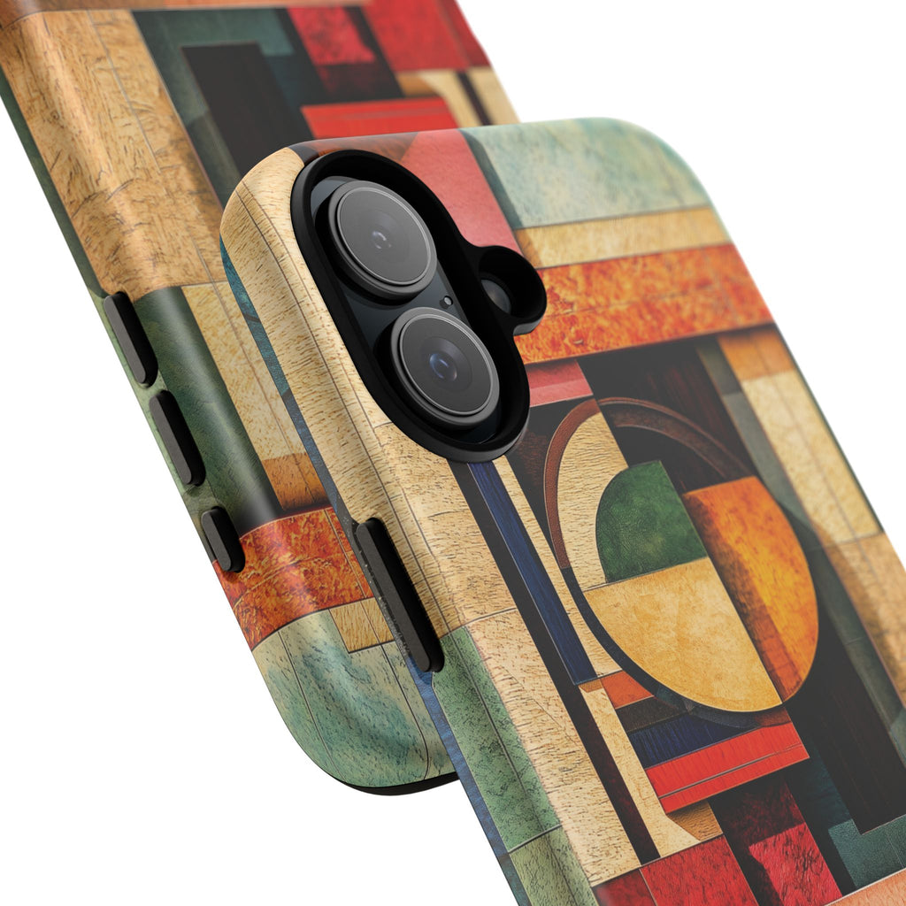 Tan Prairie Style Frank Lloyd Wright Usonian Phone Case Geometric Stained Glass Art Deco Marble Gold 13 14 15 16 iPhone Pro Max Galaxy Pixel