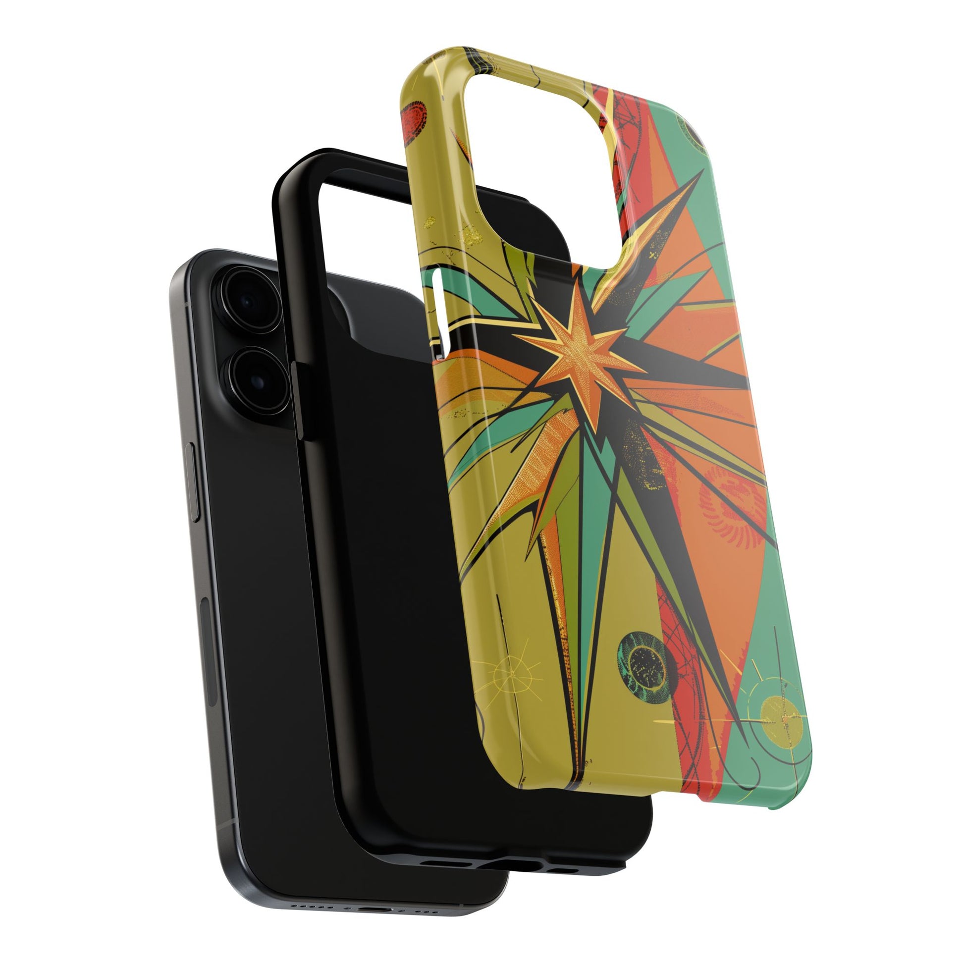 Mid Century Modern Star Design Phone Case, Earth Tone Colors, Retro Style Smartphone Cover, Vintage Phone Case, iPhone 14 Case, Apple iPhone