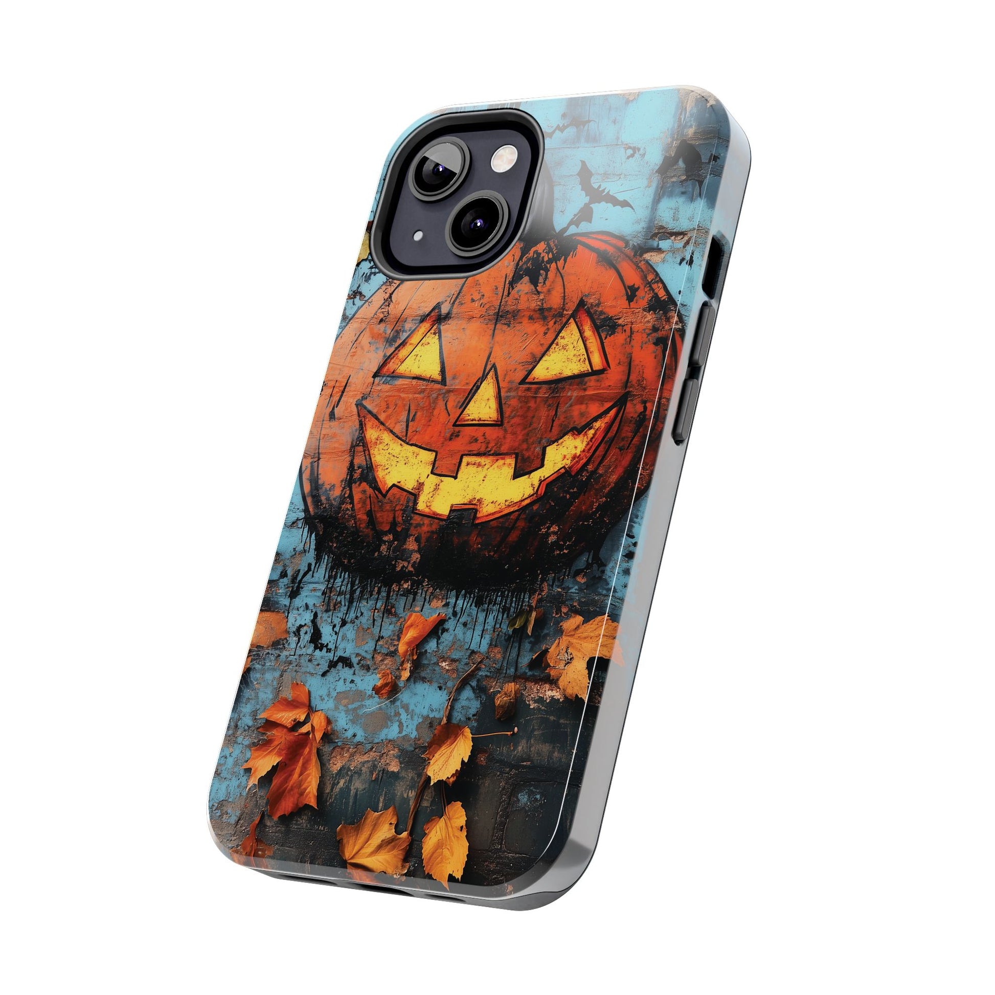 Autumn Artistic Halloween Fall Pumpkin Jack Wall Gothic Dark Academia Street Art Urban Graffiti Phone Case Street iPhone 15 Pro Max Samsung