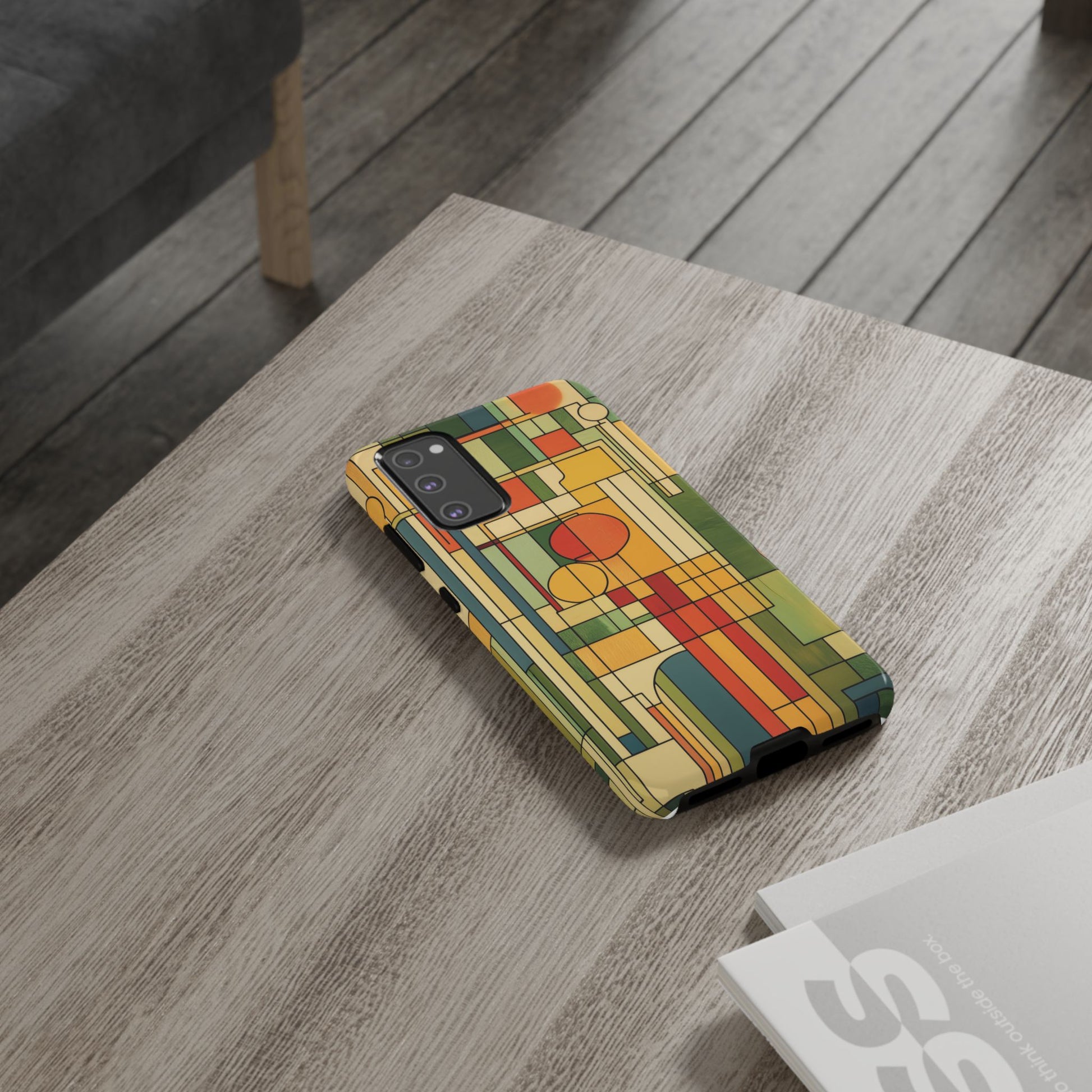 Frank Lloyd Wright Inspired Prairie Style Usonian Phone Case Geometric Stained Glass Art Deco 13 14 15 16 iPhone Pro Max Galaxy Pixel