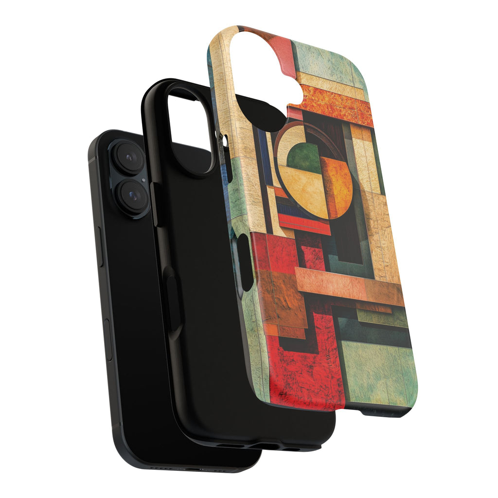 Tan Prairie Style Frank Lloyd Wright Usonian Phone Case Geometric Stained Glass Art Deco Marble Gold 13 14 15 16 iPhone Pro Max Galaxy Pixel