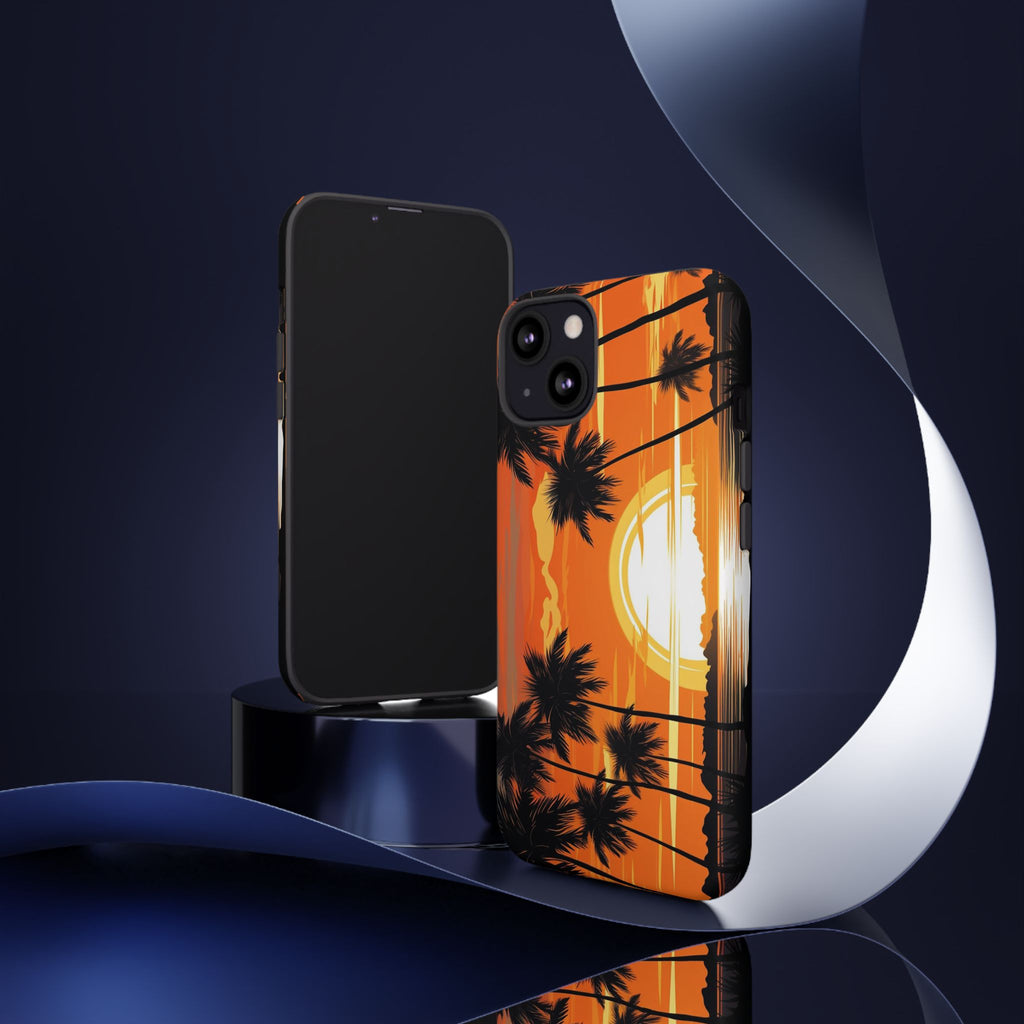 Sunset Palm Trees Tough Phone Cases for iPhone and Android