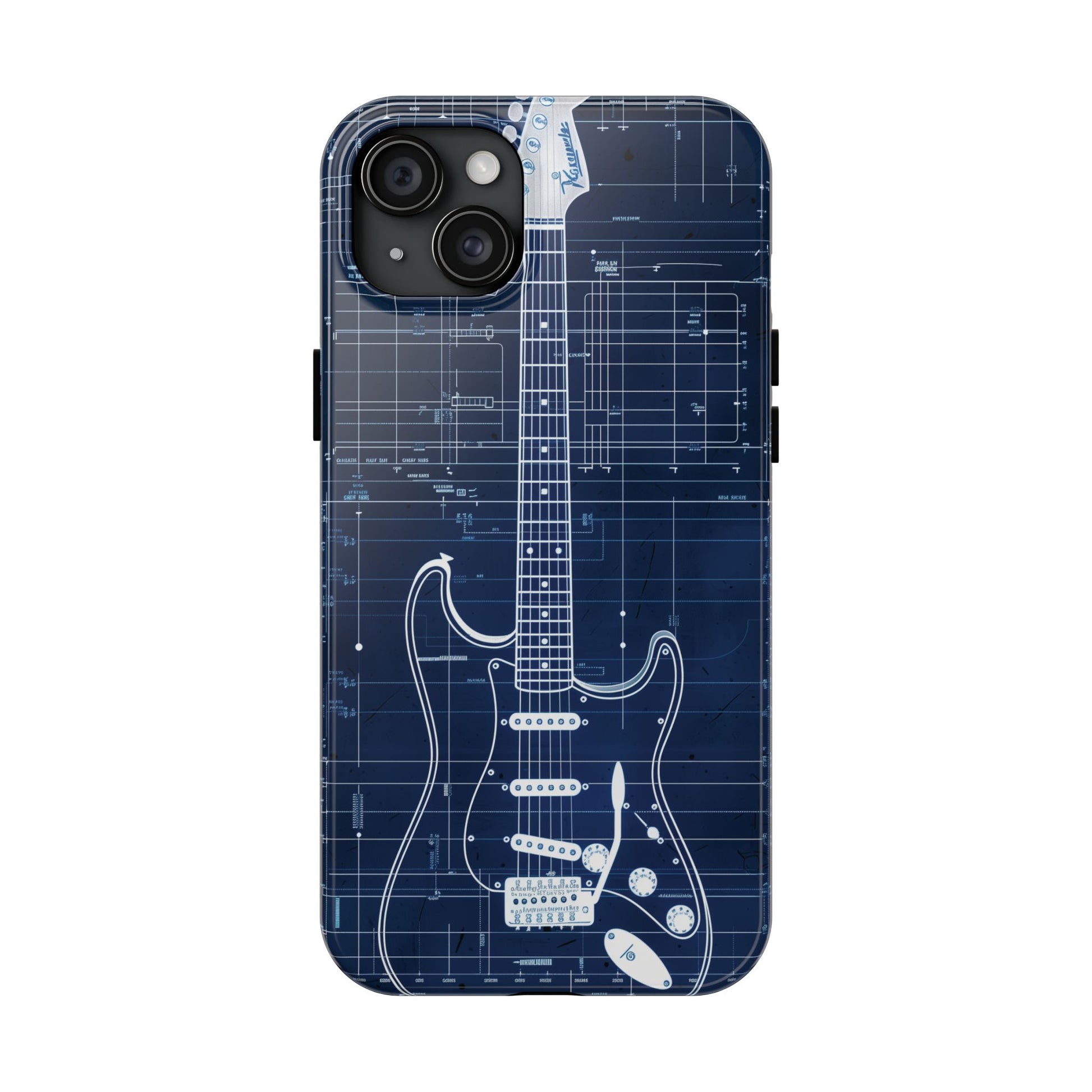 Guitar Phone Case, Guitar Blueprint iPhone Cover, Vintage Guitar Design, Custom iPhone Covers, Rock Music Phone Accessories, Musician Gift