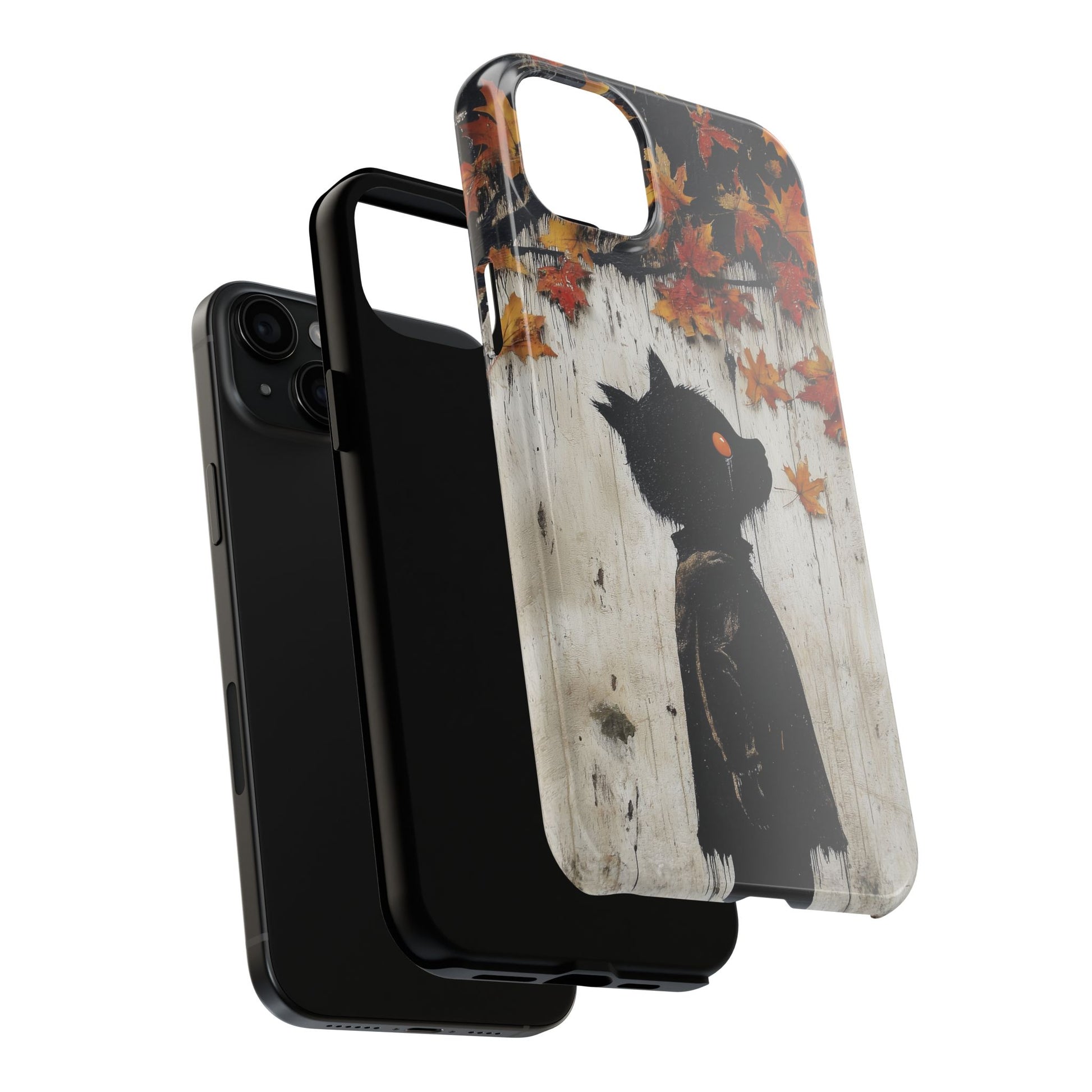 Fall Autumn Artistic Halloween Wolf Boy Gothic Dark Academia Street Art Urban Graffiti Phone Case Street iPhone 15 Pro Max Samsung Galaxy