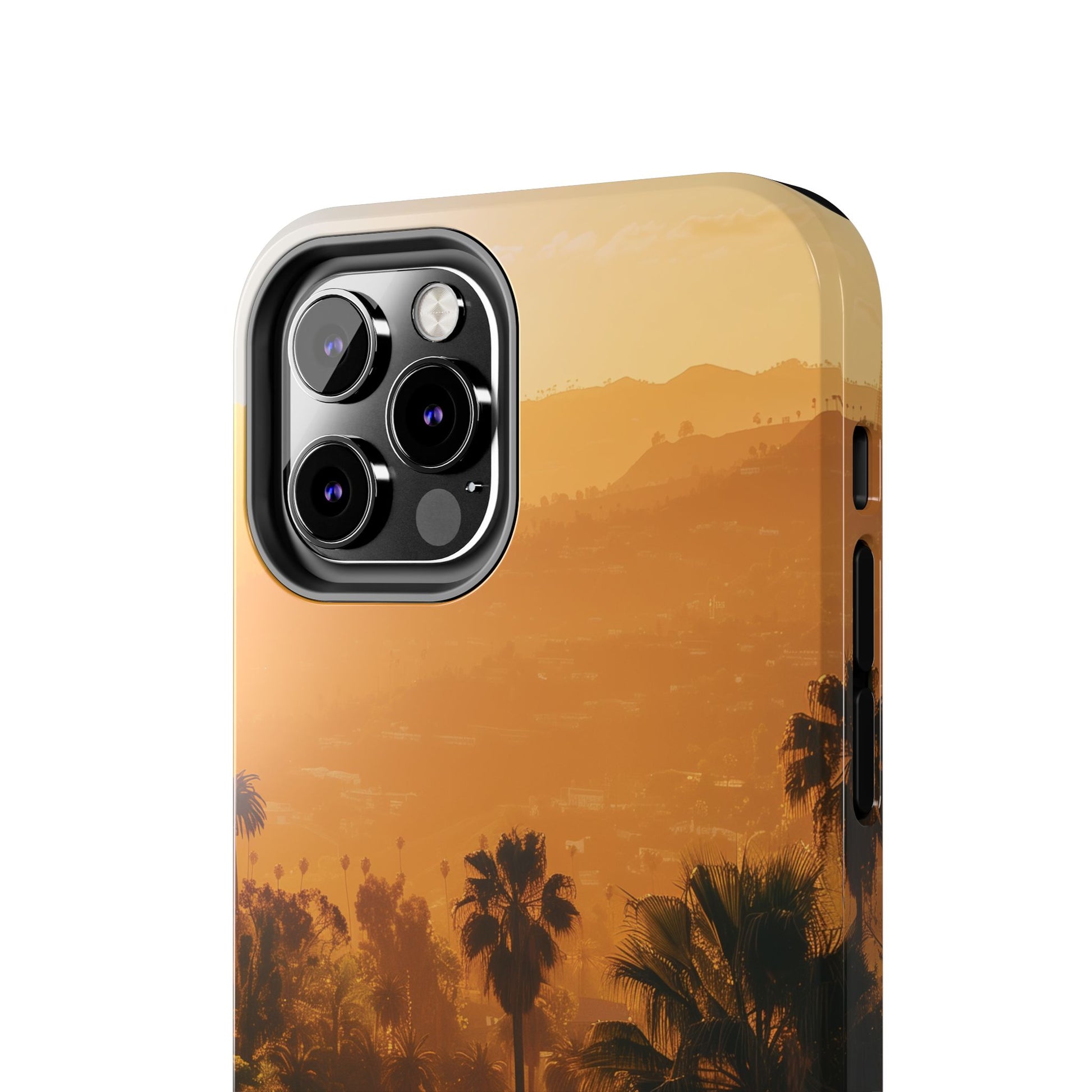 Los Angeles Sunset iPhone Case, Golden Hour Scenic View, Hollywood Hills Sunset Phone Case, Palm Trees Phone Case, iphone 15 pro max case