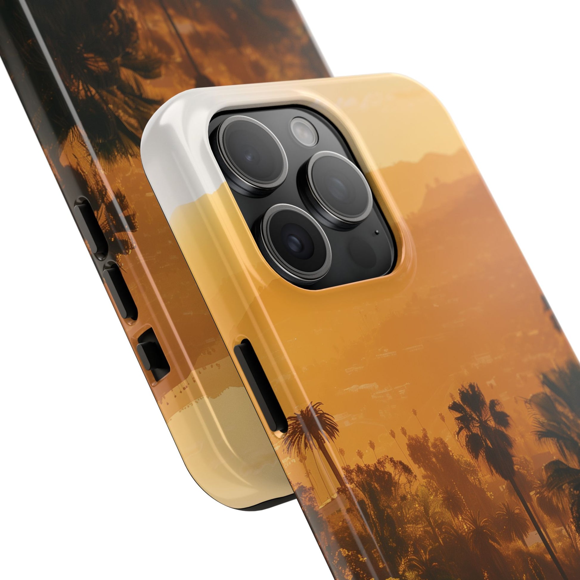 Los Angeles Sunset iPhone Case, Golden Hour Scenic View, Hollywood Hills Sunset Phone Case, Palm Trees Phone Case, iphone 15 pro max case