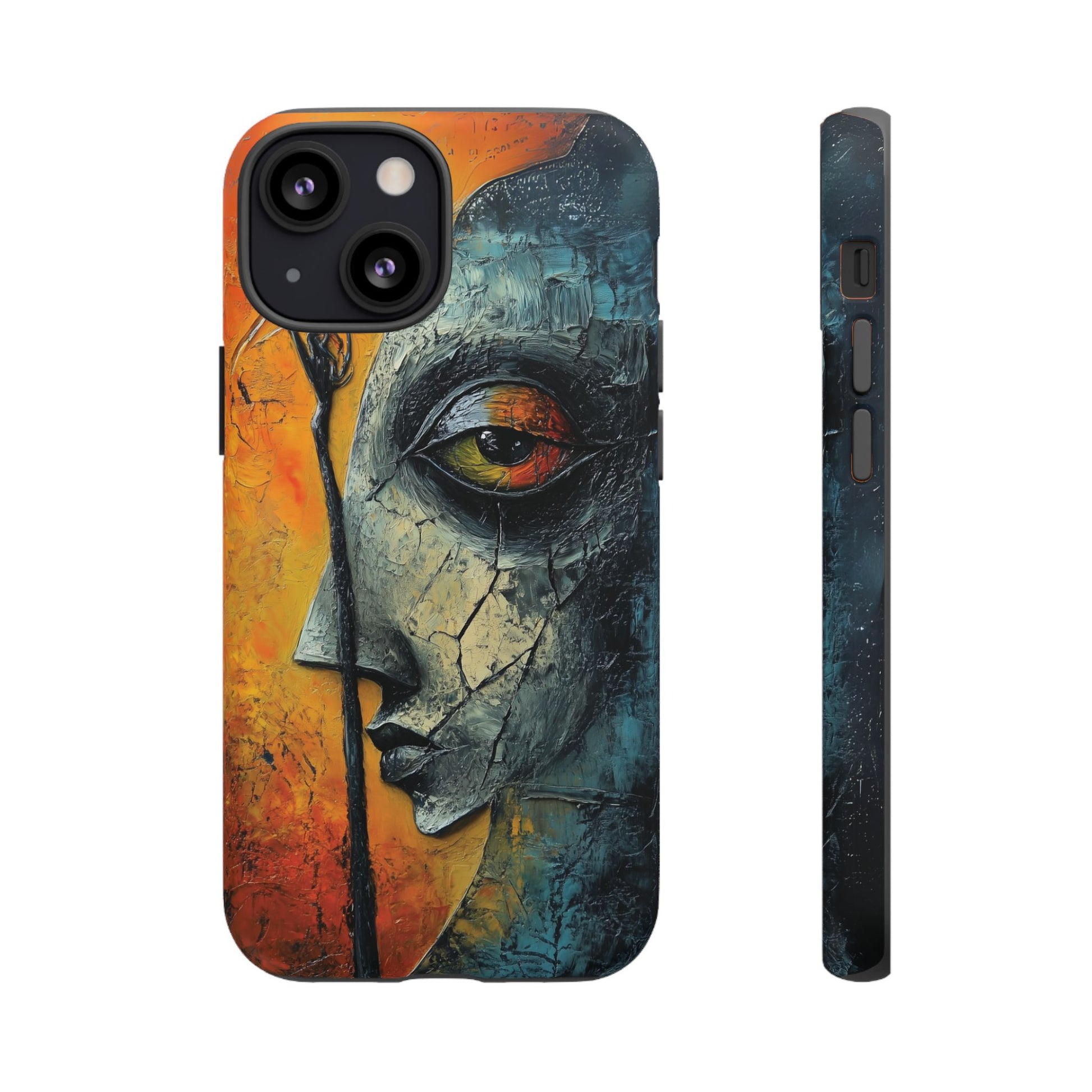 Surrealist Art Phone Case Salvador Dali Style Face Tough Case Unique Artistic 3D Textured Look Surrealism Gift Art iPhone 13 14 15 16
