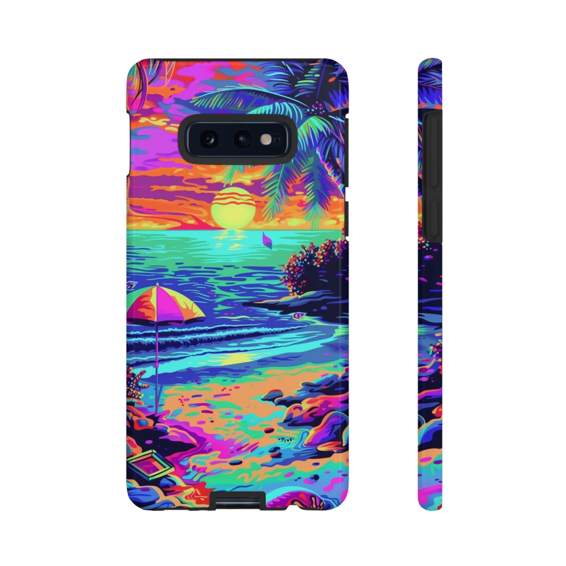 Beach Bliss: Durable Android Phone Case with Lisa Frank Style