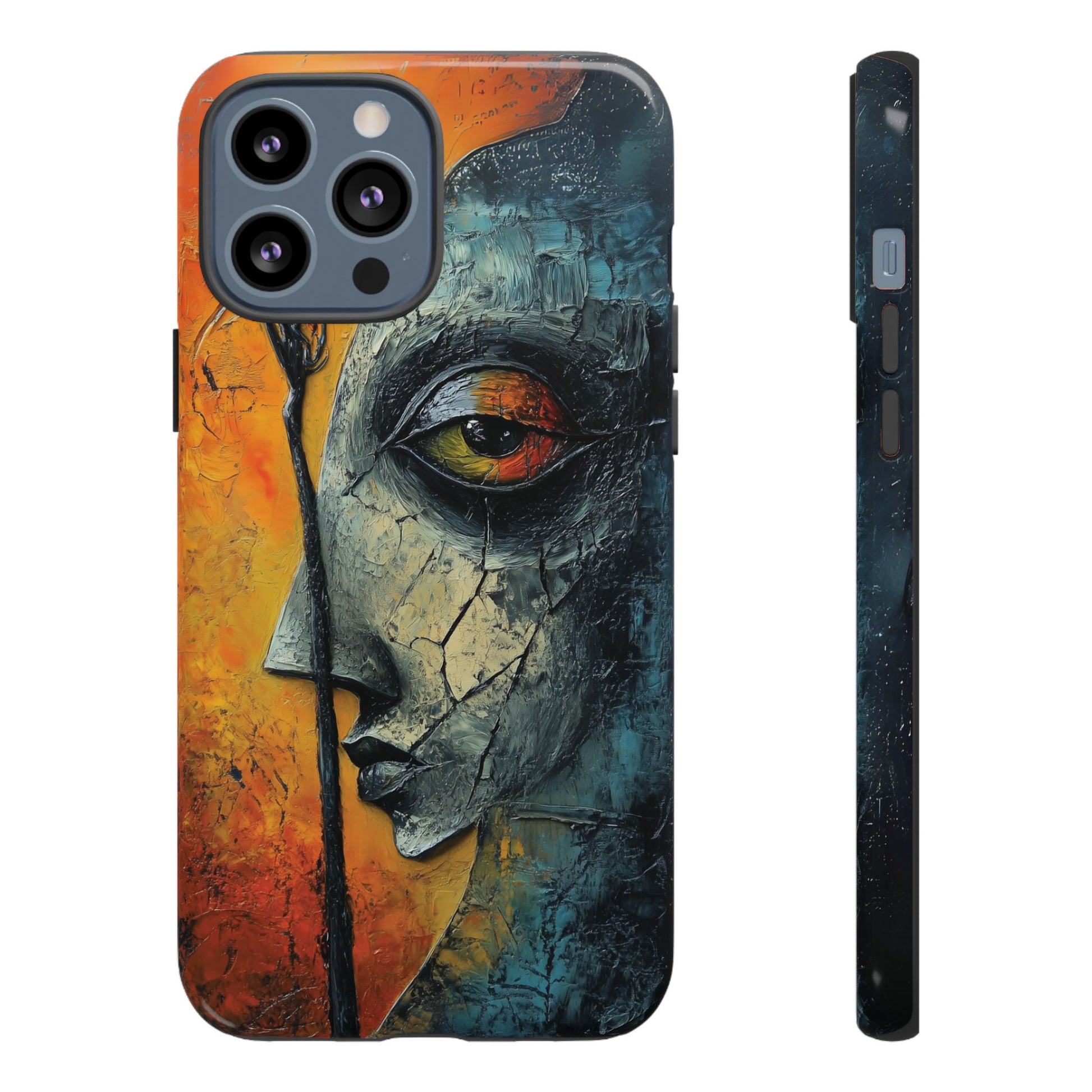 Surrealist Art Phone Case Salvador Dali Style Face Tough Case Unique Artistic 3D Textured Look Surrealism Gift Art iPhone 13 14 15 16