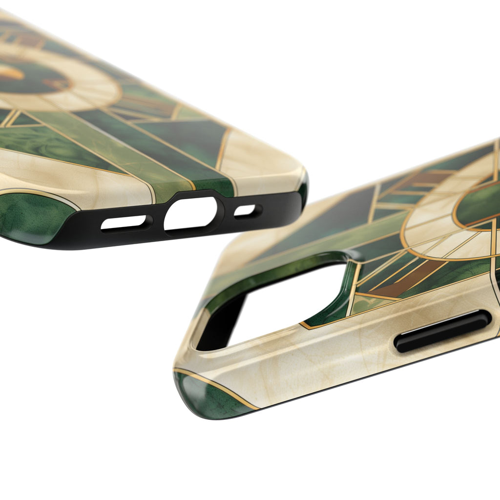 Green Frank Lloyd Wright Inspired Phone Case - Geometric Elegance for iPhone Models