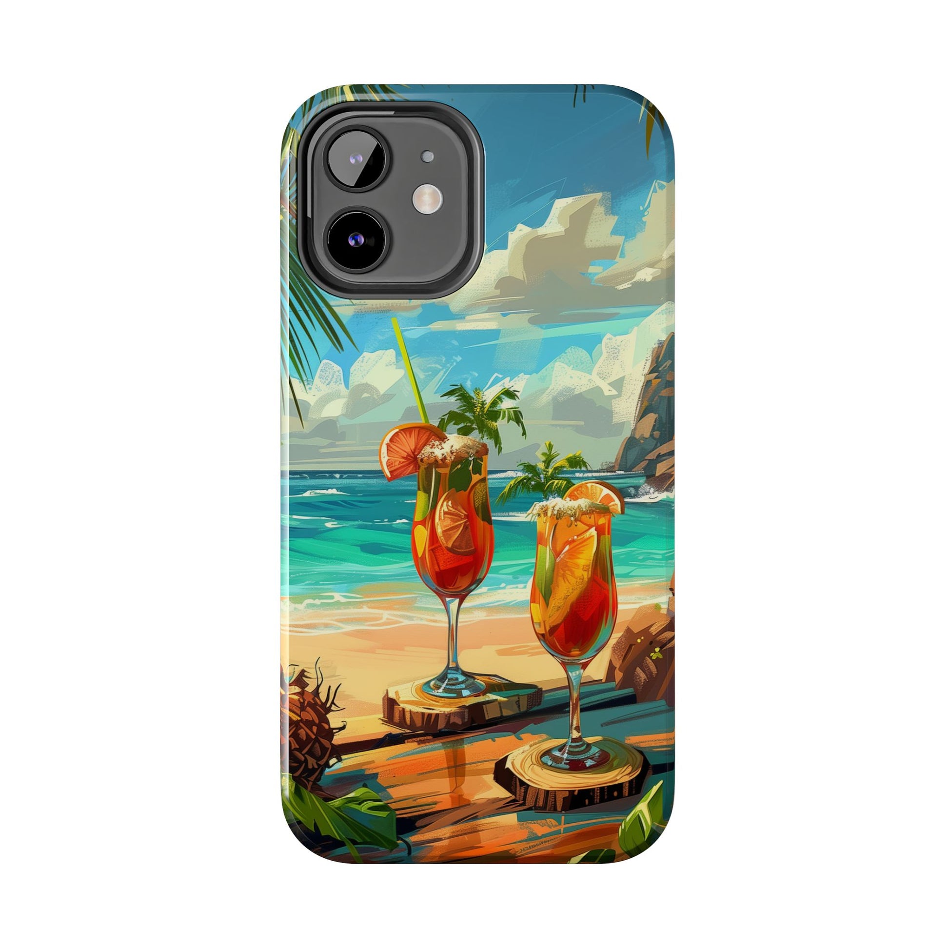 Retro Beach Scene Phone Case, Vintage Tropical Ocean iPhone Case, Summer Beach Phone Cover for iPhone, iphone 15 pro max