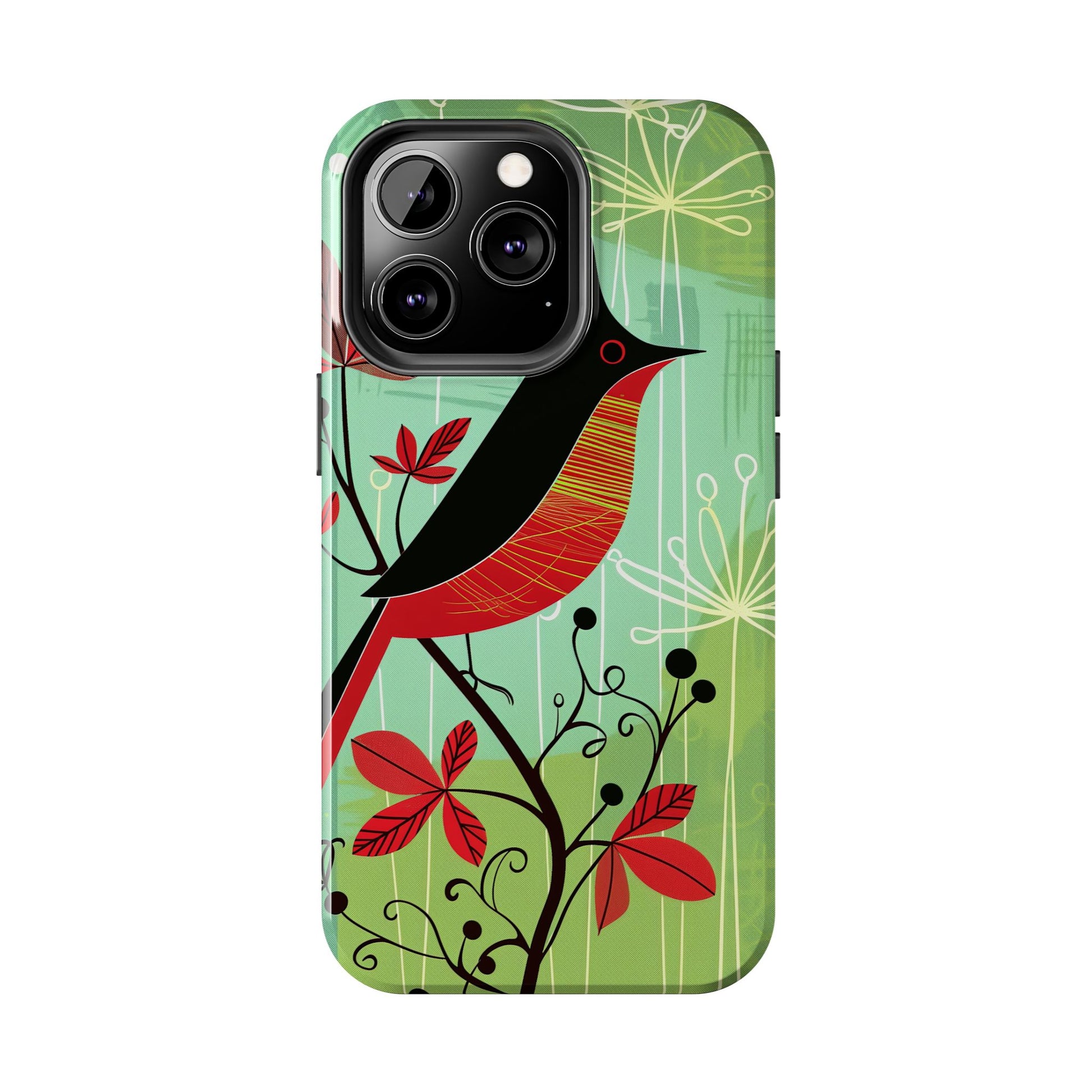 Mid Century Modern Animal Phone Case, Atomic Birds, Bird Iphone Case,Earth Tone Colors, Retro Style Smartphone Cover, iphone 14 Case, Apple