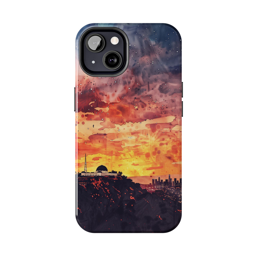 Los Angeles Sunset iPhone Case, Golden Hour Scenic View, Hollywood Hills Sunset Phone Case, Palm Trees Phone Case, iphone 15 pro max case