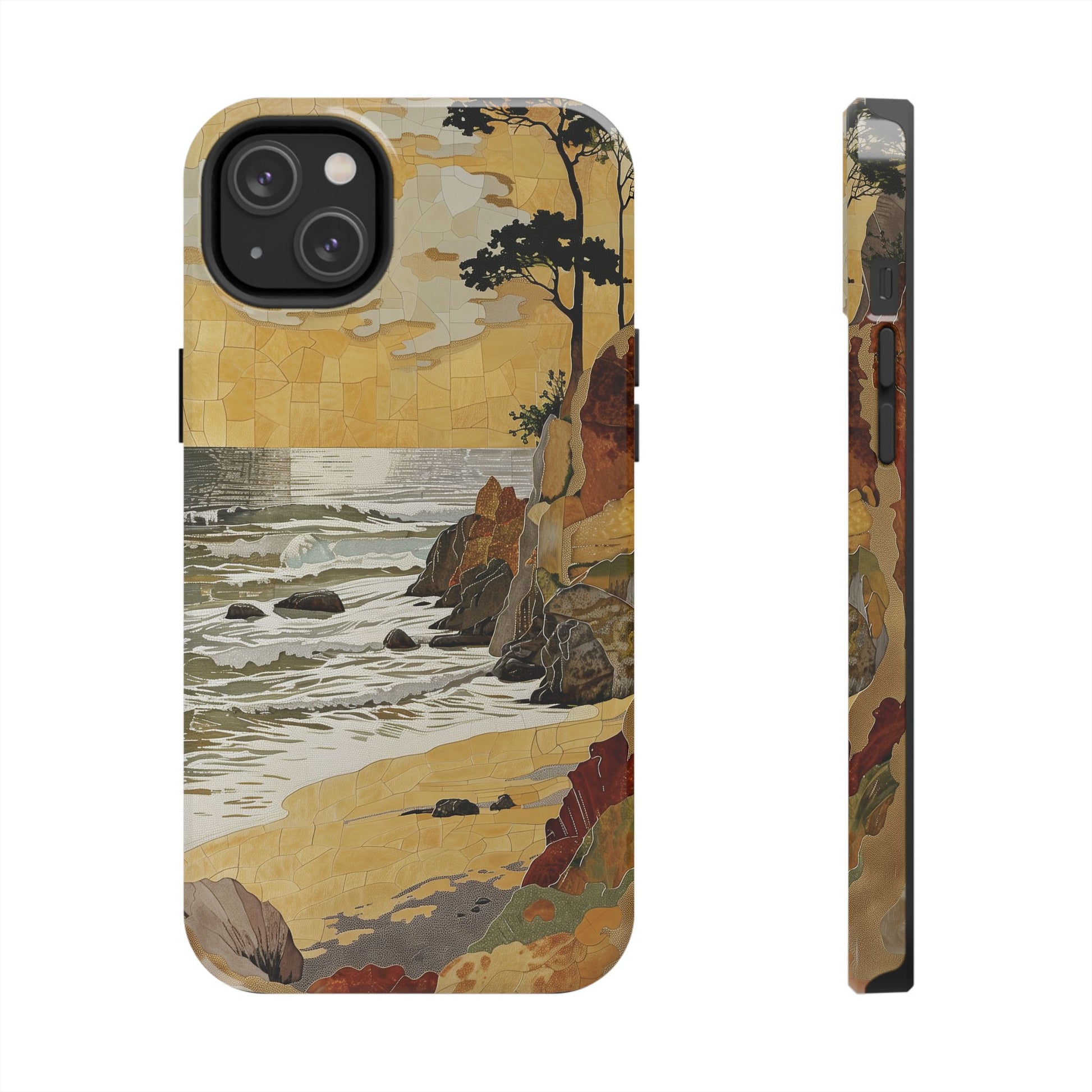 Retro Beach Scene Phone Case, Vintage Tropical Ocean iPhone Case, Summer Beach Phone Cover for iPhone, iphone 15 pro max