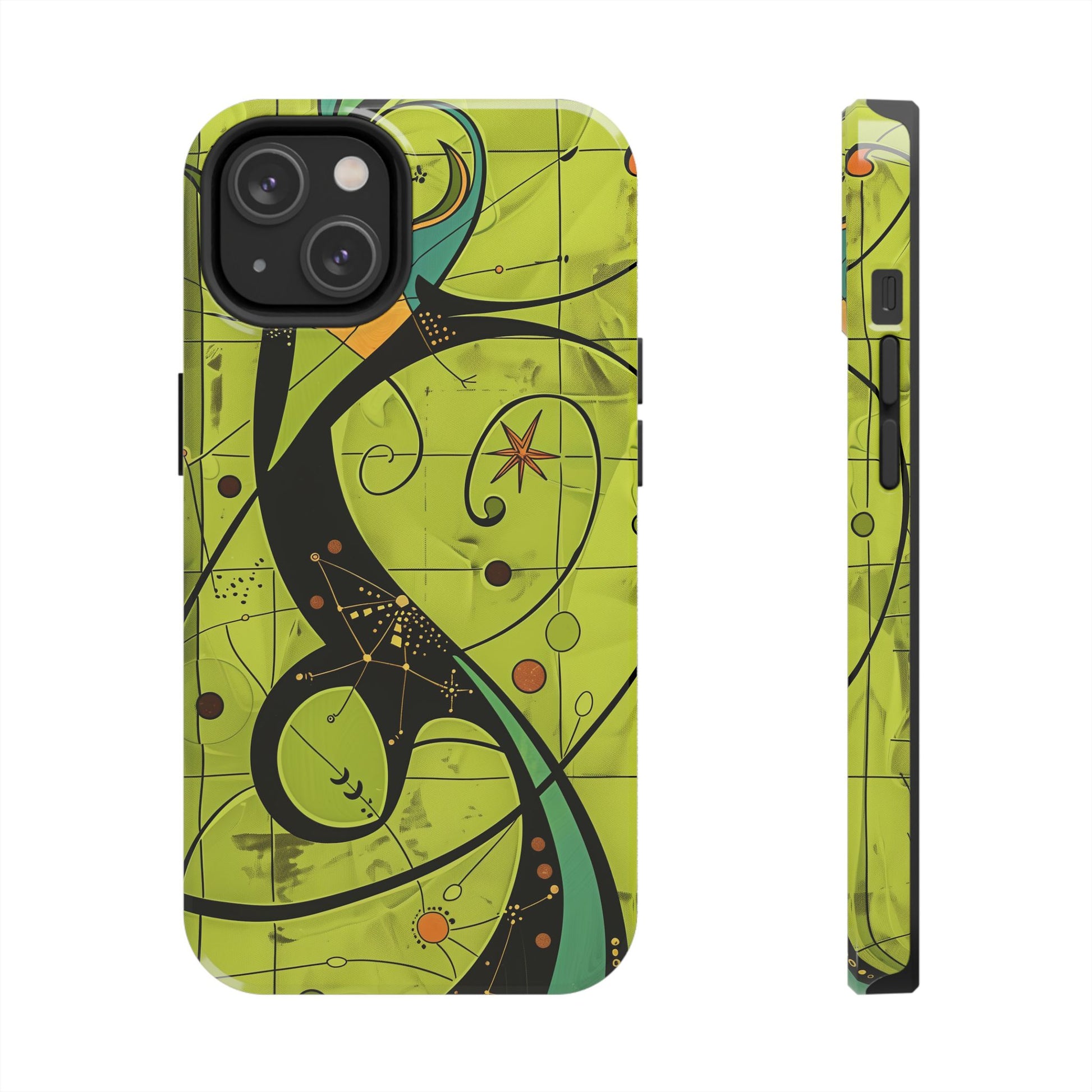 Mid Century Modern Star Design Phone Case, Earth Tone Colors, Retro Style Smartphone Cover, Vintage Phone Case, iPhone 14 Case, Apple iPhone
