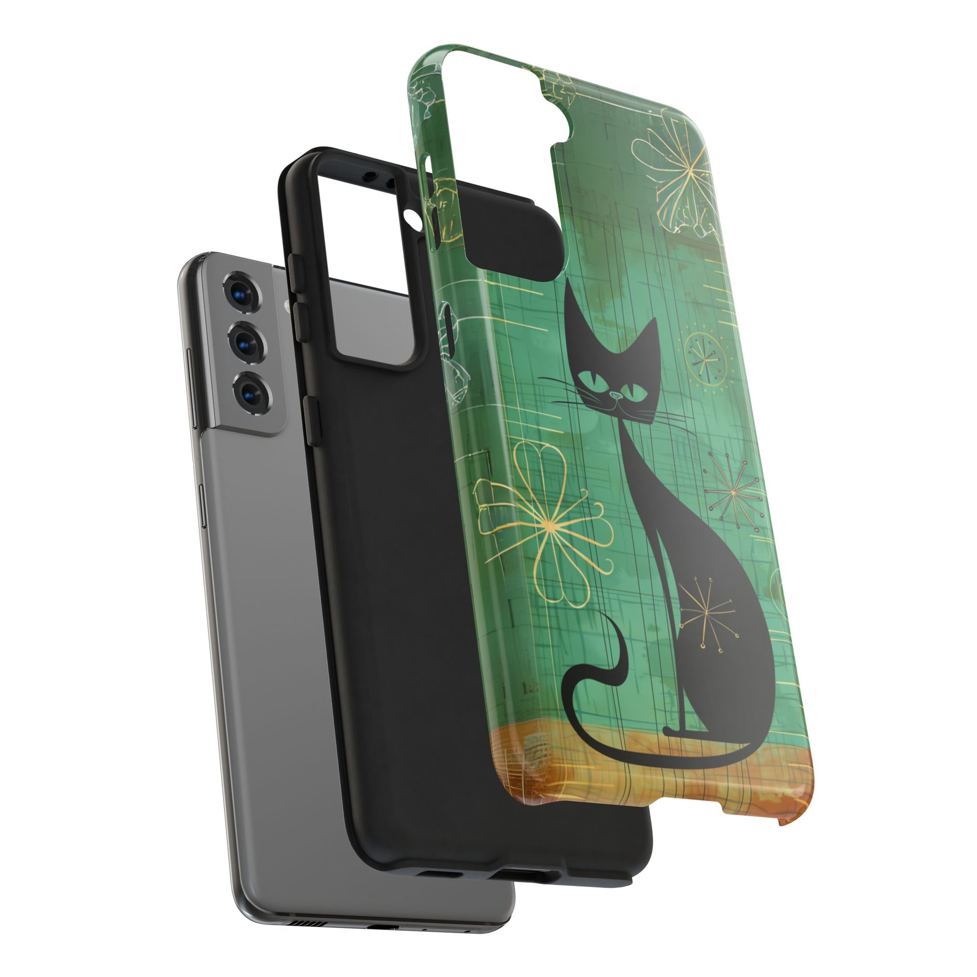 Mid-Century Modern Phone Case-Case, Mid Mod iPhone Case, Atomic Cats iPhone Case, Retro Chic Smartphone Cover, Unique Phone Case