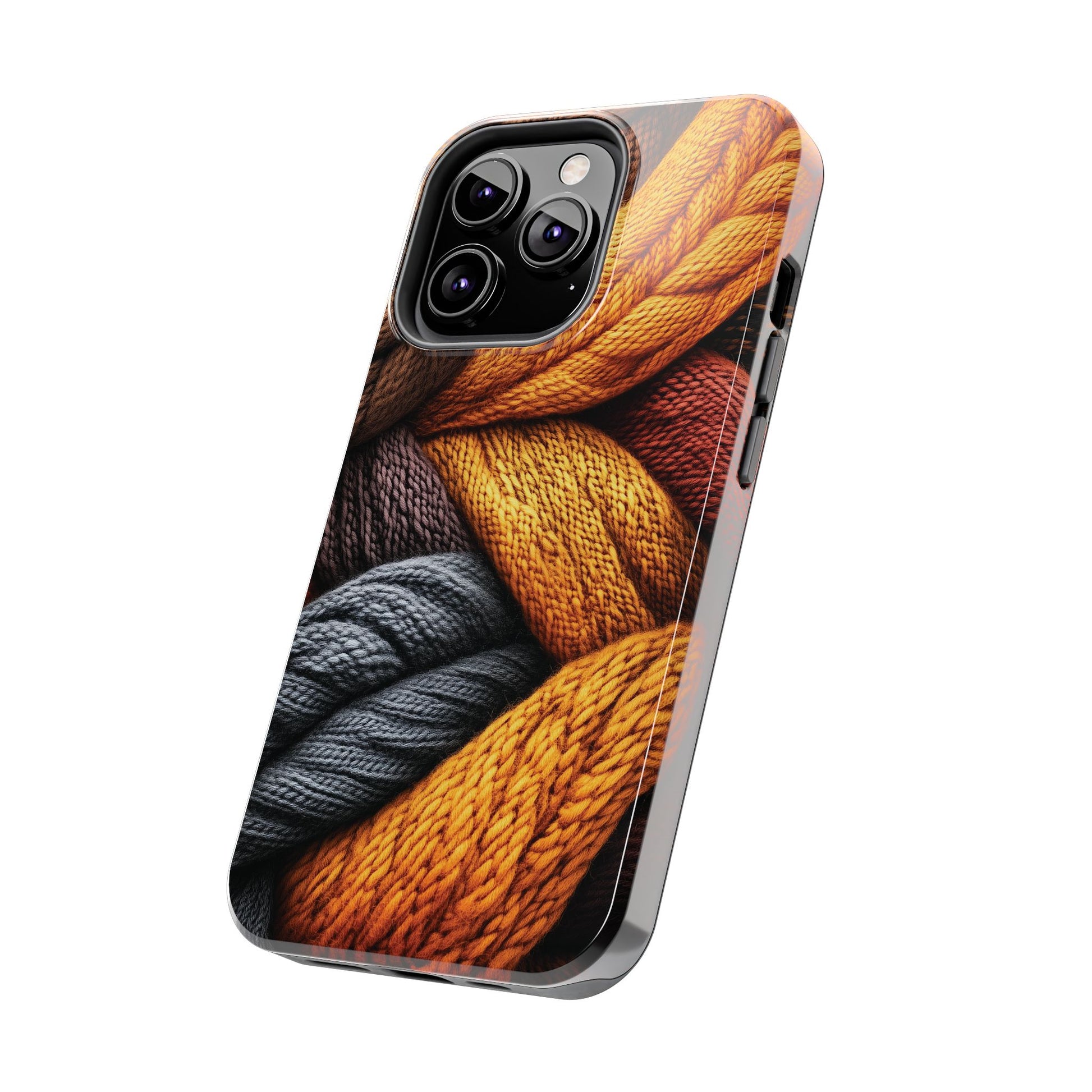 Fall Knit Sweater Cozy Cottagecore Phone Case Boho Embroidered Fall Colors Phone Cover for iPhone 13 14 15 Pro, Samsung Galaxy S22 S23