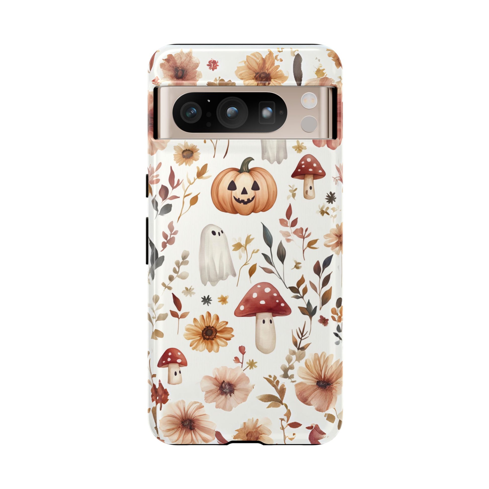 Cottagecore Fall Floral Phone Case for iPhone Samsung Pixel Autumn Pumpkin Tough Case iPhone 16 15 14 13 Pro Max