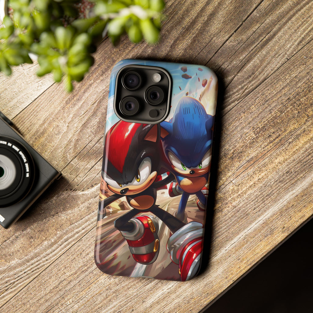 Sonic and Shadow Phone Case, Sonic and Shadow, Tough Android Case, Fun Video Game Phone Case, Retro Game Case, SEGA Video Game Android Case