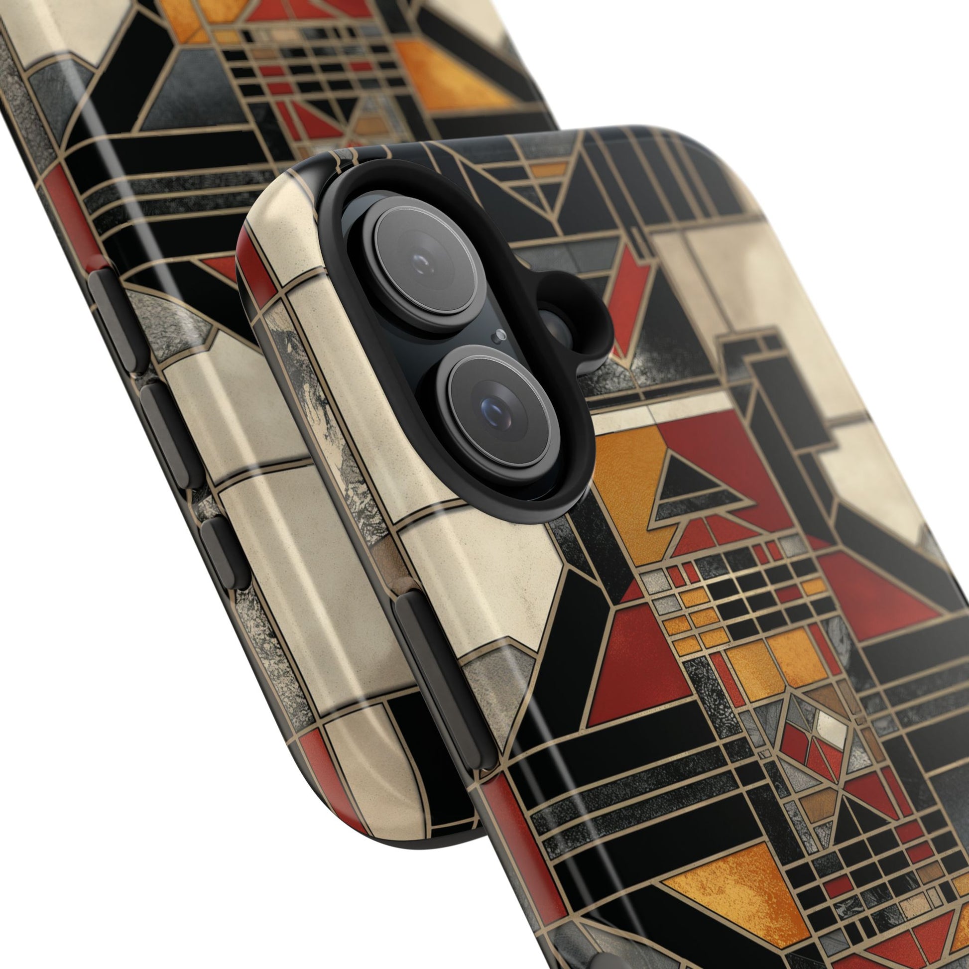 Frank Lloyd Wright Inspired Stained Glass Phone Case - Geometric Elegance for iPhone Models