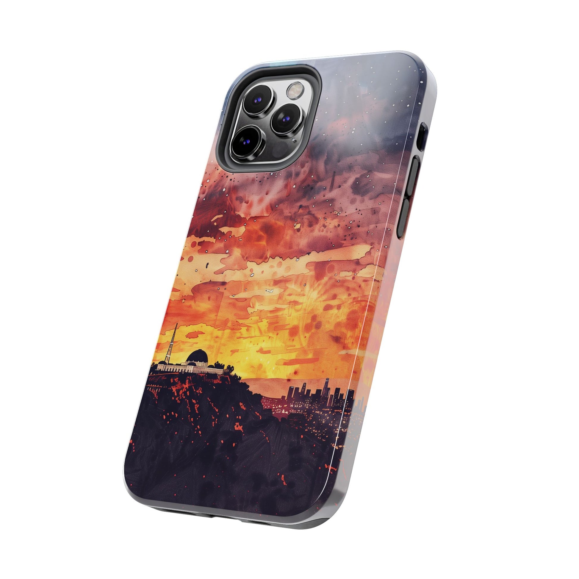 Los Angeles Sunset iPhone Case, Golden Hour Scenic View, Hollywood Hills Sunset Phone Case, Palm Trees Phone Case, iphone 15 pro max case