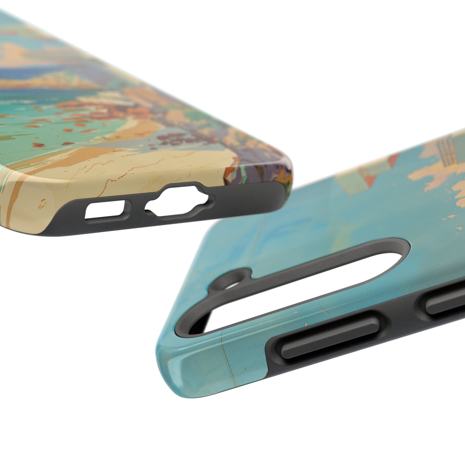 Retro Beach Scene Phone Case, Vintage Tropical Ocean iPhone Case, Summer Beach Phone Cover for iPhone, iphone 15 pro max